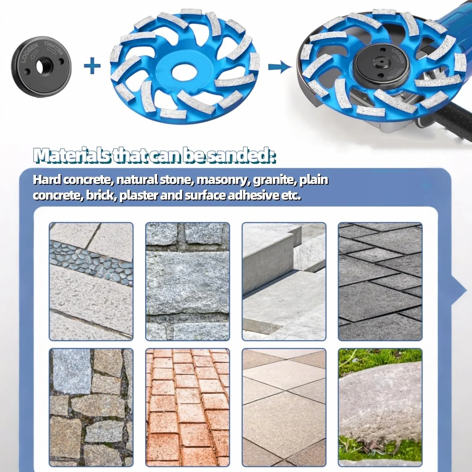 Tarcza diamentowa 125 mm diamentowa tarcza szlifierska, narzędzia diamentowe tarcze ścierne podwójne tarcze do betonu, kamienia naturalnego, granitu i muru, tynkowania, otworu 22,23 mm