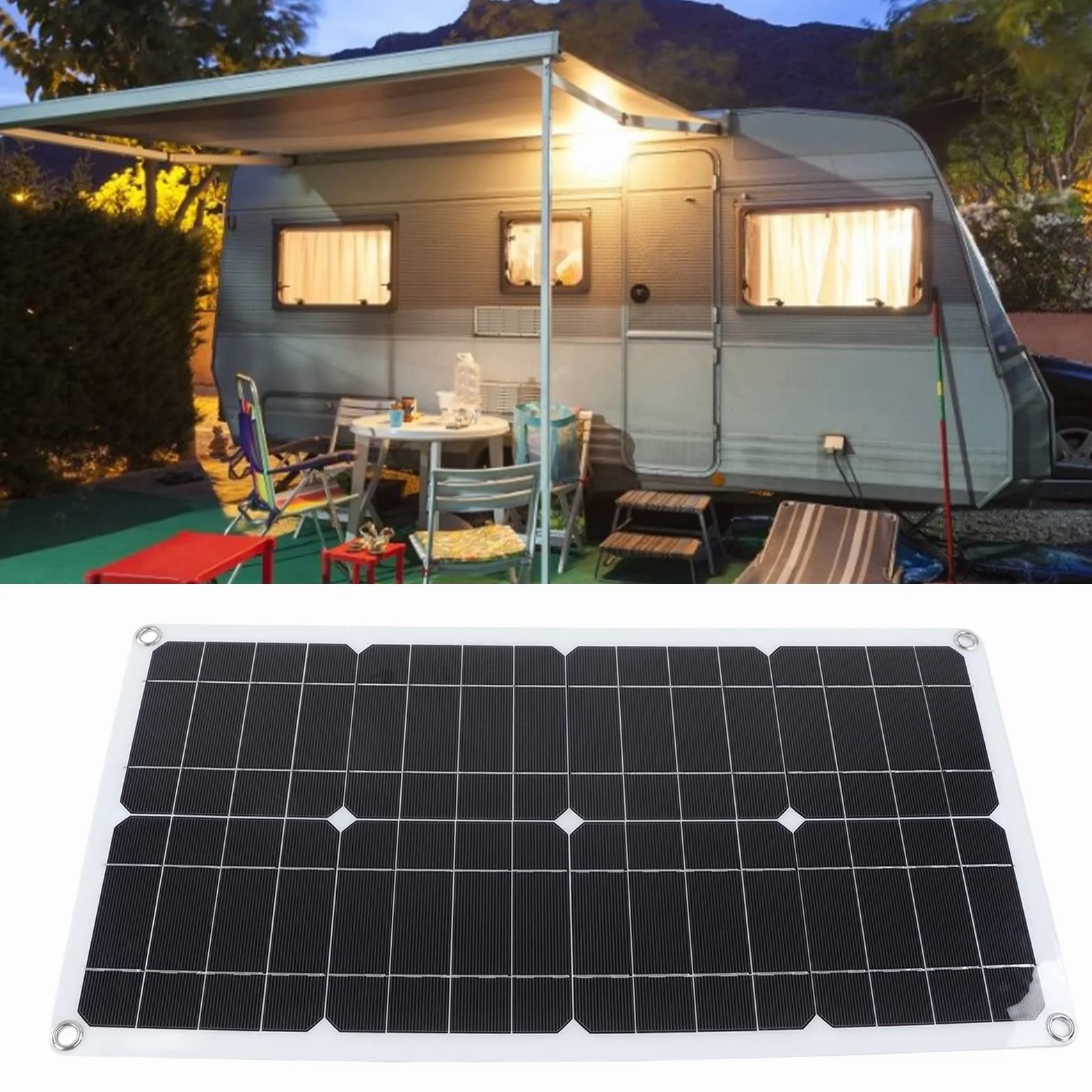 Zestaw paneli słonecznych zestaw startowy przenośnego panelu 250W 12V/24V z monokrystalicznym paneliem + kontroler ładowania 10A do samochodu, kempingowego, łodzi