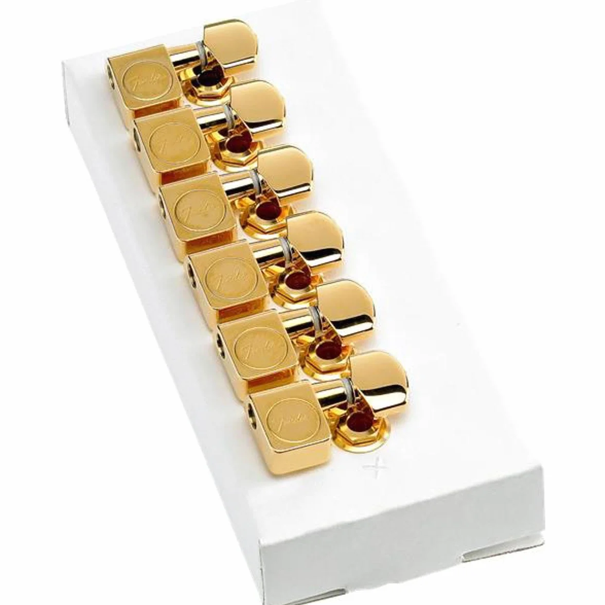 Fender American Series Stratocaster tuner gitarowy ze złotym sprzętem, zestaw 6 sztuk złota