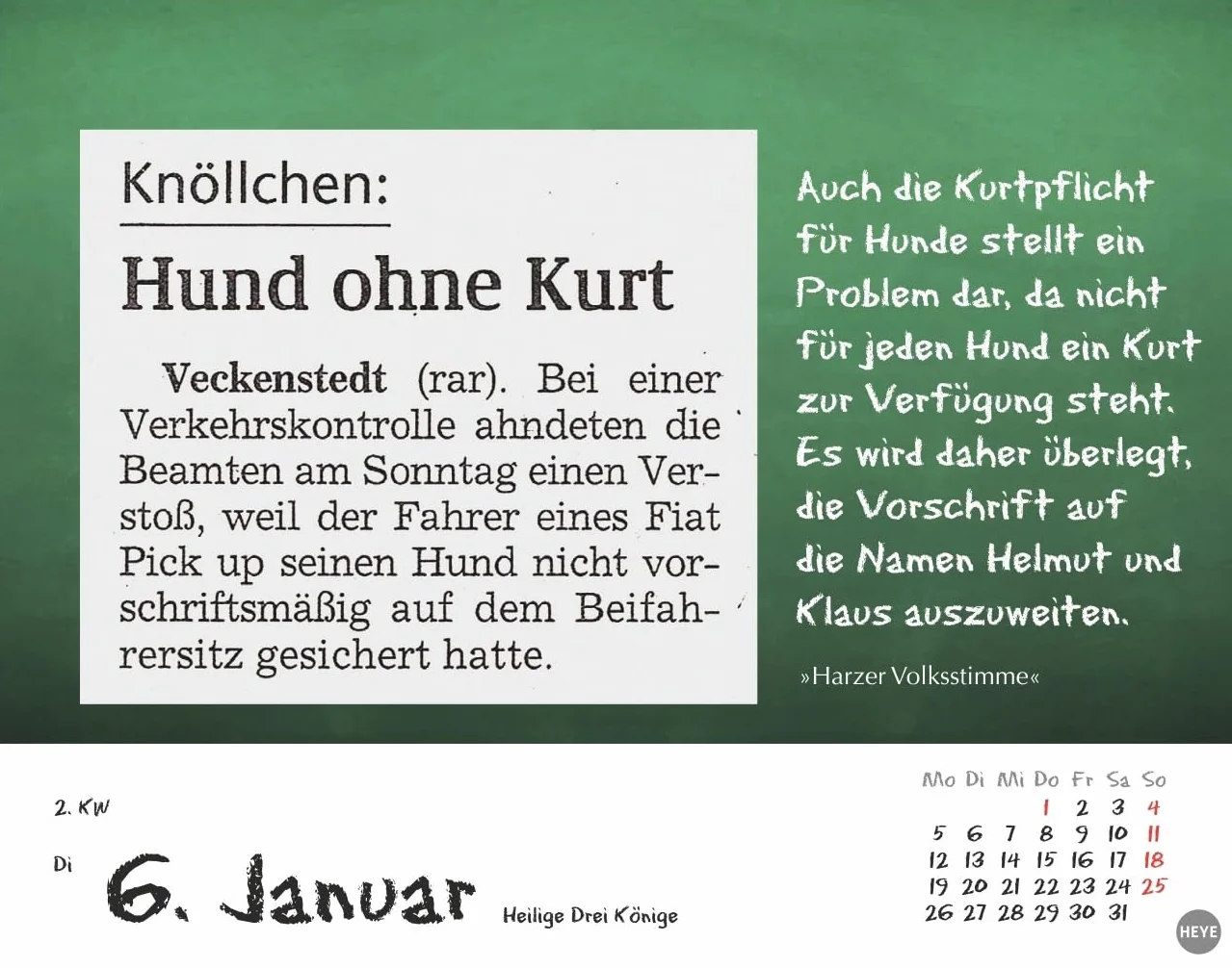Bastian Sick Tagesabreißkalender 2026: "Jeden letzten Dienstag im Montag". Witziger Kalender voller Sprachverdreher und Stolperfallen der deutschen ... für jeden Tag. Auch zum Aufhängen.