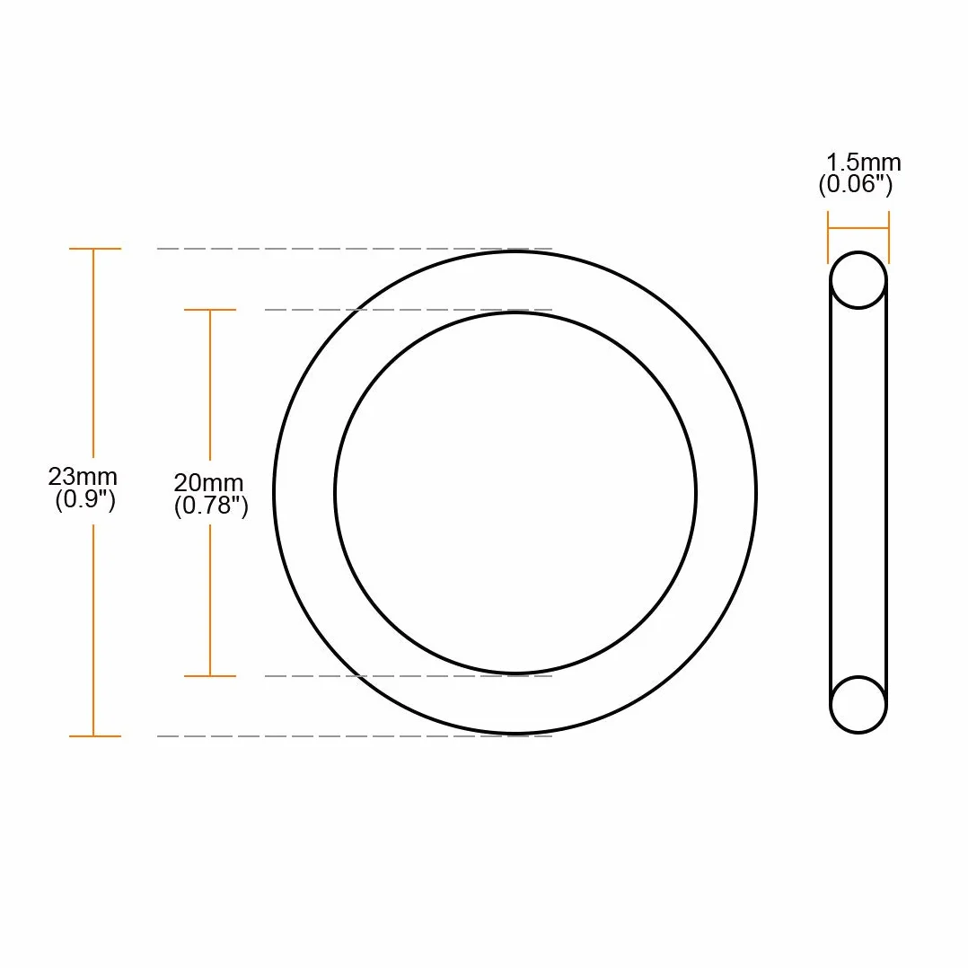 sourcingmap® 10 sztuk 23 x 20 x 1,5 mm olej uszczelka gumowa O pierścień uszczelnienie podkładka podkładka czarna