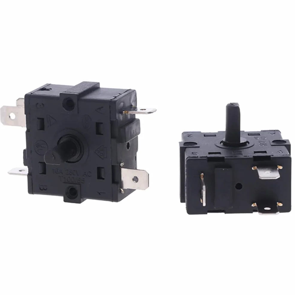 Przełącznik obrotowy nagrzewnicy elektrycznej AC 250V 16A 3Pin 5Pin, elektryczny regulator temperatury przełącznika ogrzewania (3 piny 2 pozycje)