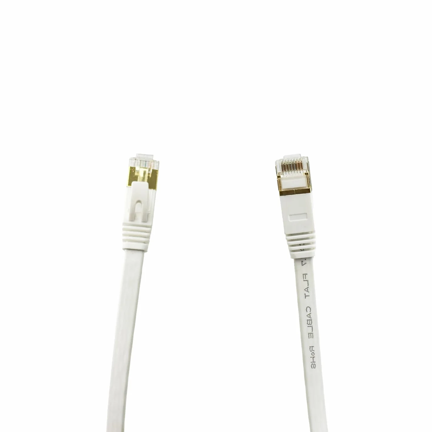 Elfcam® Kabel Ethernet Cat 7 o długości 15 metrów, płaski kabel RJ45 LAN, szybki internetowy kabel do transmisji danych, 100% miedź, STP, 32 AWG, biały