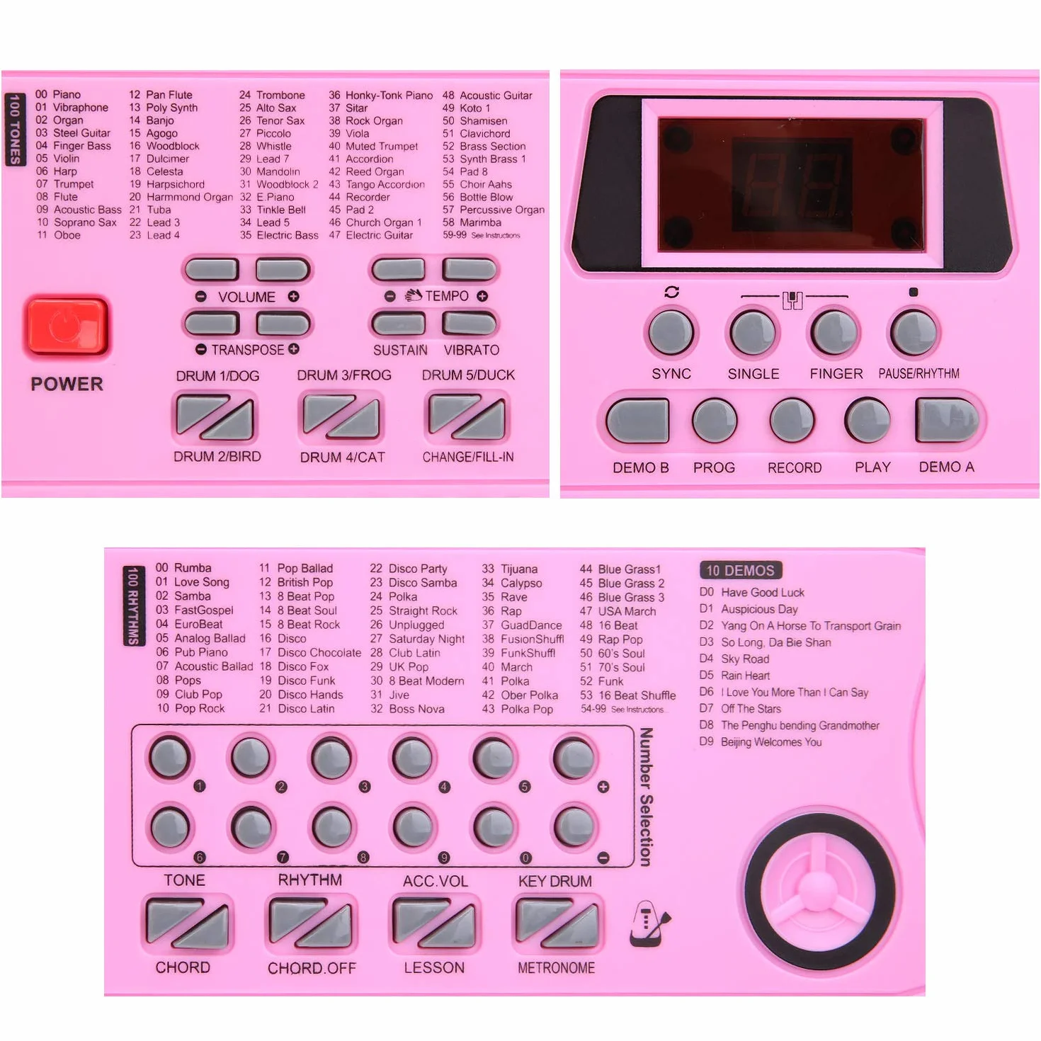 Keyboard dla dzieci z 61 przyciskami, dla początkujących, elektroniczna klawiatura, przenośna, cyfrowa klawiatura muzyczna, instrument muzyczny do wczesnej edukacji z mikrofonem i stojakiem na karteczki na nuty, prezent dla chłopców i dziewczynek