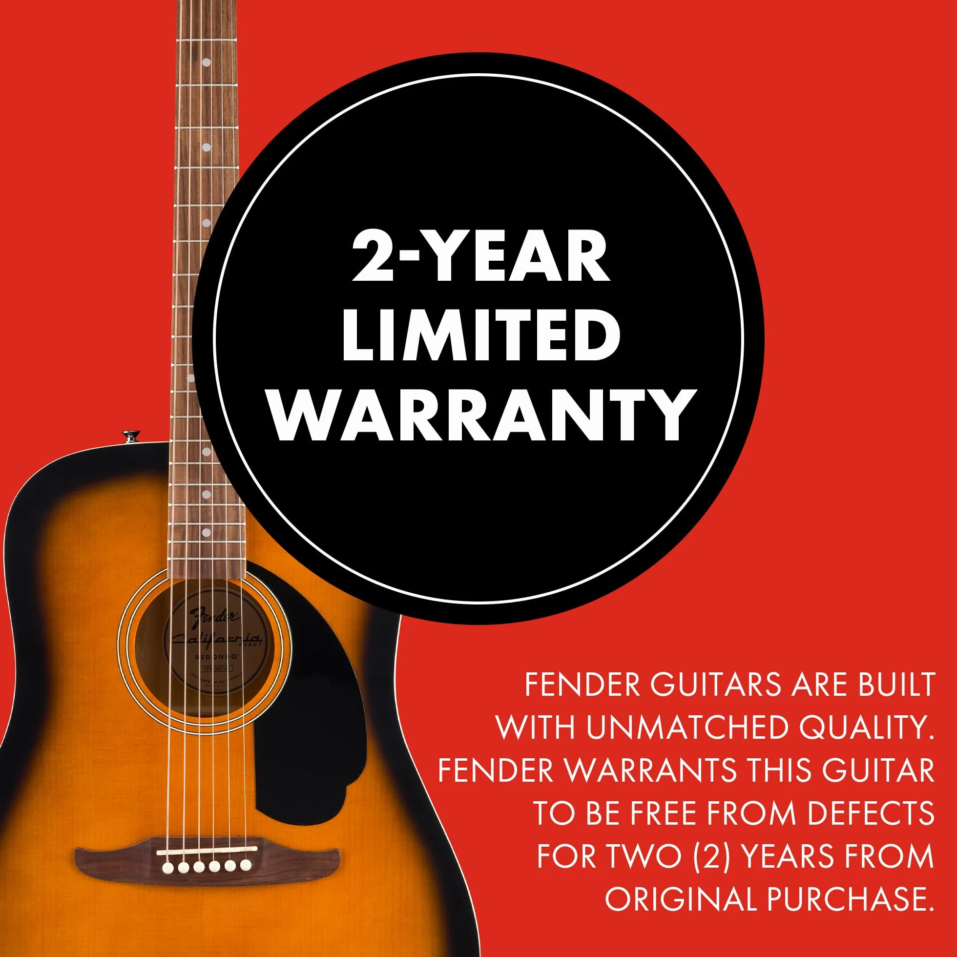 Fender California Debut Redondo Dreadnought gitara akustyczna, świerkowy top, Sunburst