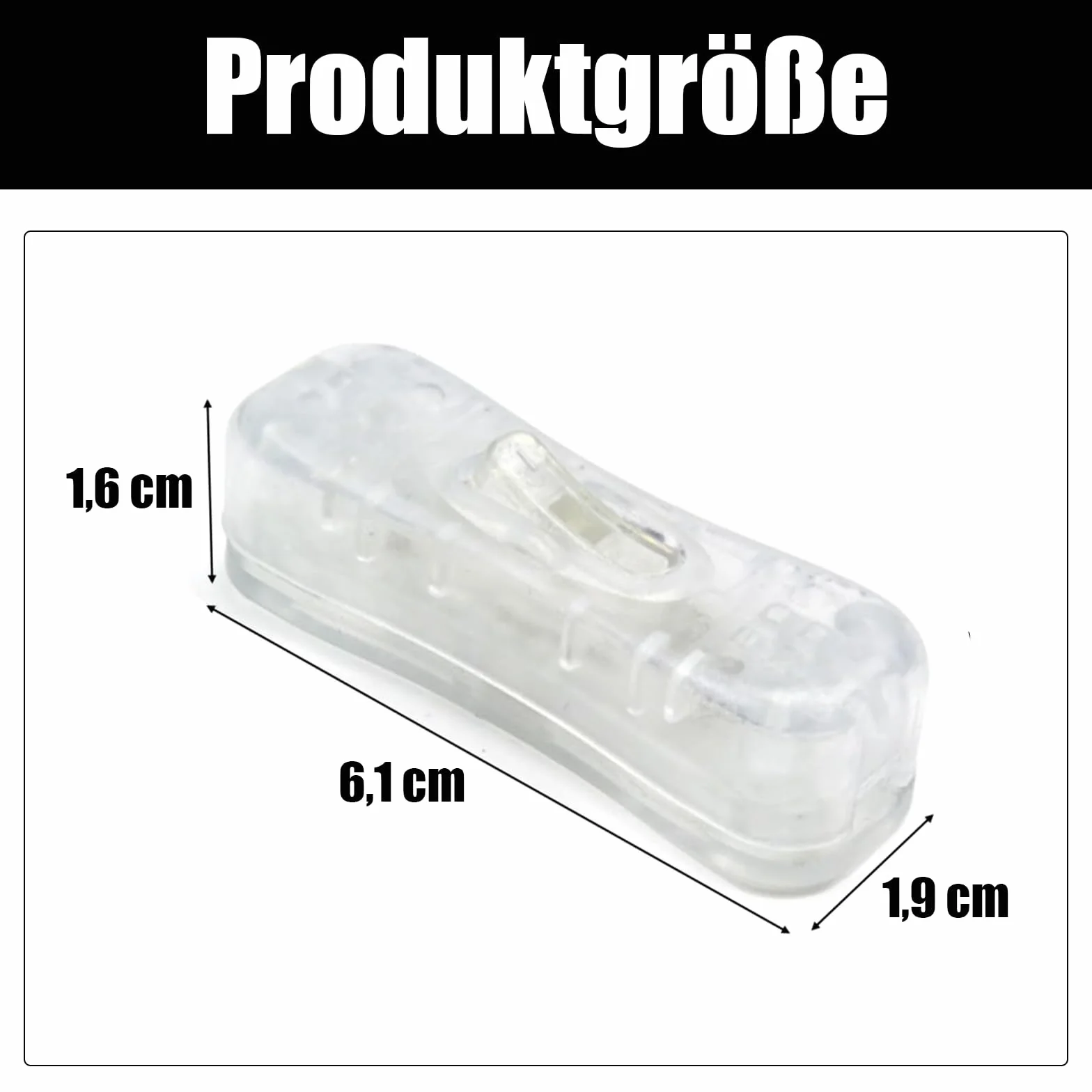 Powice 2 x przełącznik pośredni 2 A, przełącznik 230 V, przełącznik kablowy, odpowiedni do 1-żyłowego przewodu zasilającego i małych urządzeń lub lamp