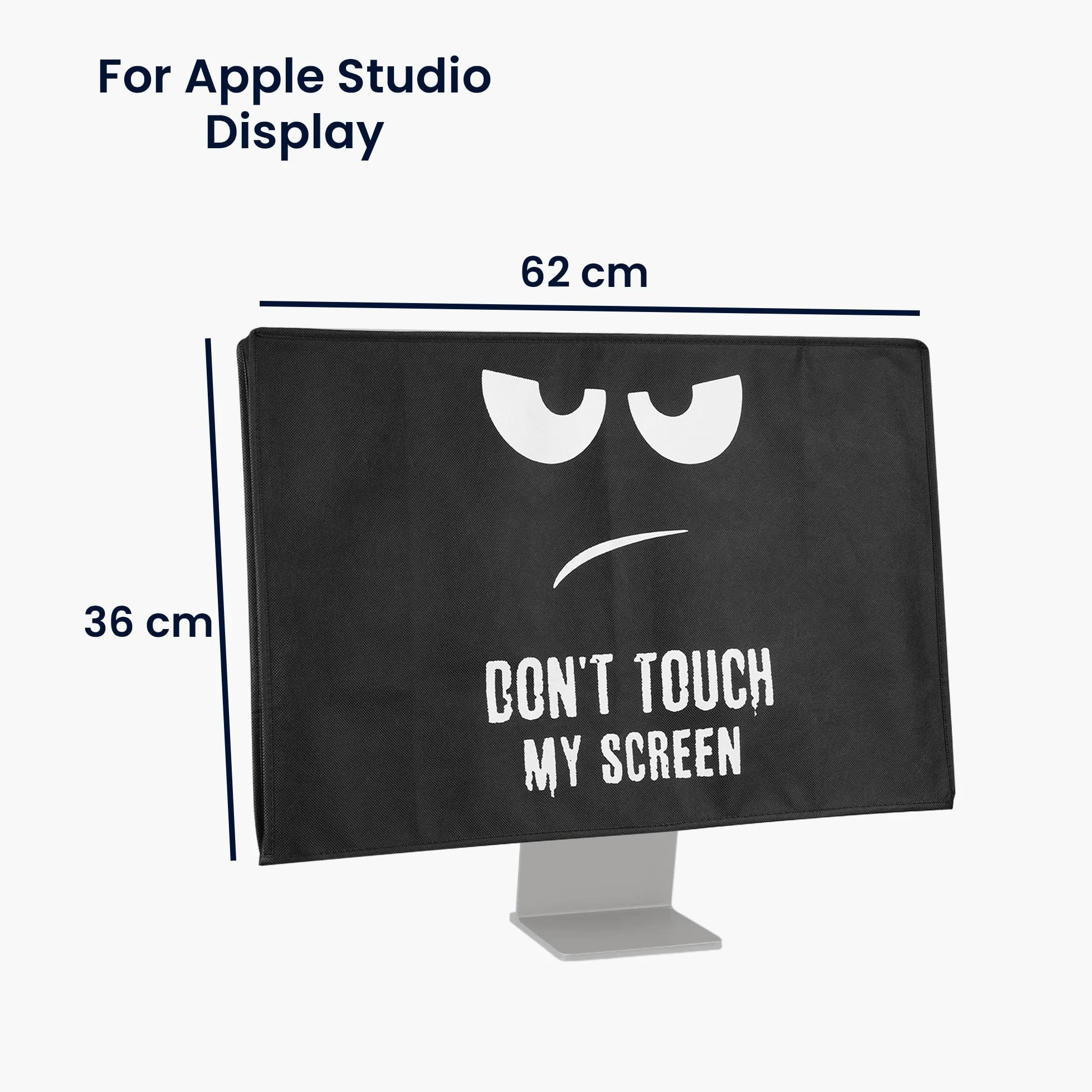 kwmobile Pokrowiec na monitor komputerowy kompatybilny z Apple Studio Display - Don't Touch My Screen biały/czarny