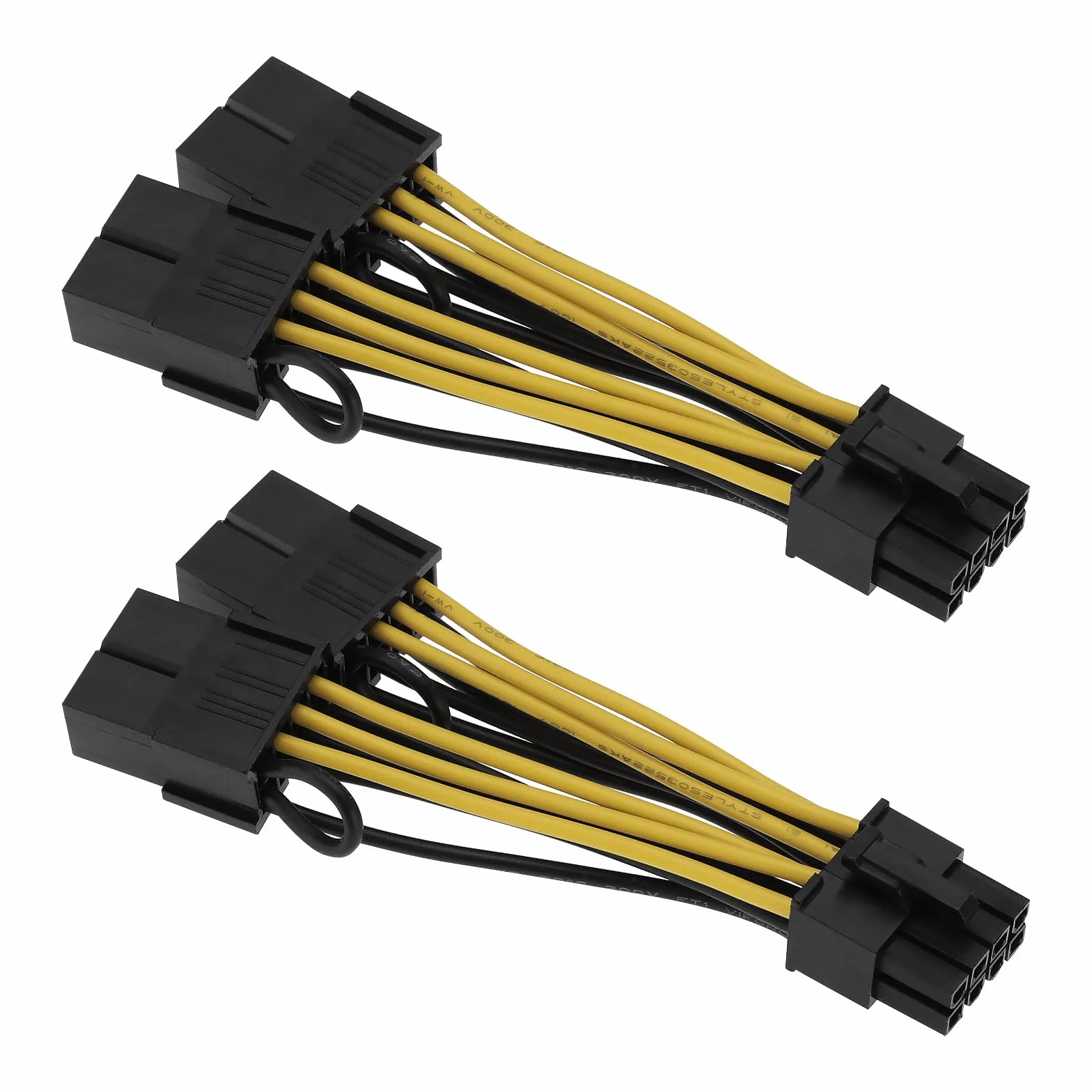 2 szt. Kabel zasilający karty graficznej 18AWG cynowana miedź procesor 8-pinowy męski na podwójny P-CIE 8-pinowy kabel żeński 030-0571-000 kompatybilny z Tesla K80 M40 M60