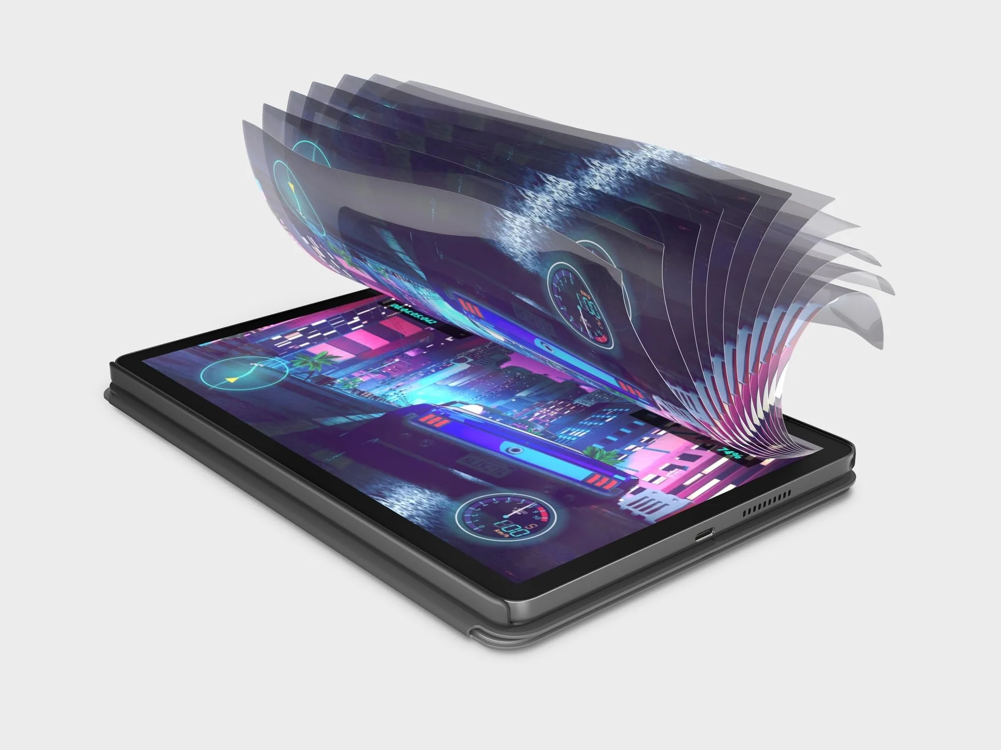 Lenovo MediaTek G85 tablet o przekątnej 10,1" Full HD, 4 GB RAM, 64 GB eMMC, Android 14, Polar Blue, z przezroczystym etui ochronnym