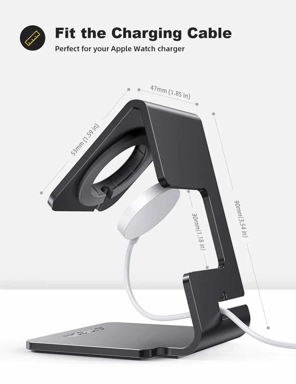 Lamicall Stojak na Apple Watch, stojak do ładowania - biurko iWatch uchwyt stacja dokująca do Apple Watch Ultra 3/2/1, Series 11/10/9/8/SE2/7/6/SE/5/4/3/2/1 (49/45/44/42/41/38mm) [bez ładowarki