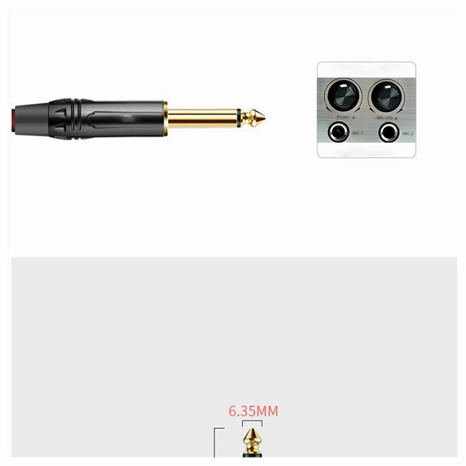 Kabel przedłużający do połączenia audio gitarowego 6,35 mm 6,5 mm z męskiego na męskie Mikrofon wzmacniacza gitarowego Gitary Kabel Instrumentalny (Color : 3/4, Size : 40m)