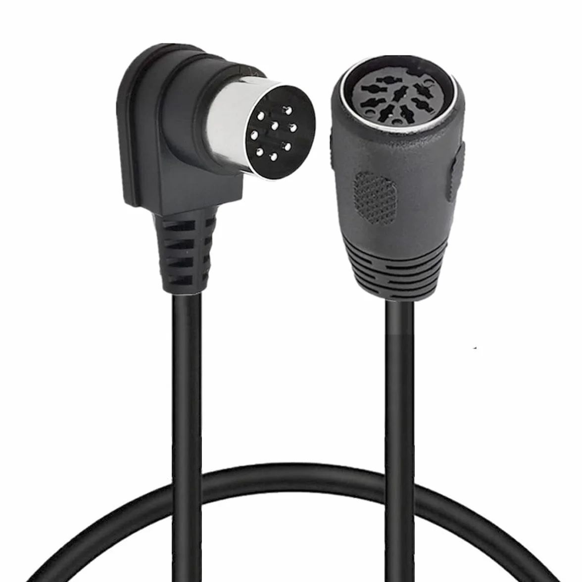 8-pinowy kabel przedłużający DIN, MIDI 8-pinowy męski 90 stopni do żeńskiego przewodu, 8 pinów DIN Plug Speaker kabel audio do Bang Olufsen PowerLink MK2 (0,5 metra)