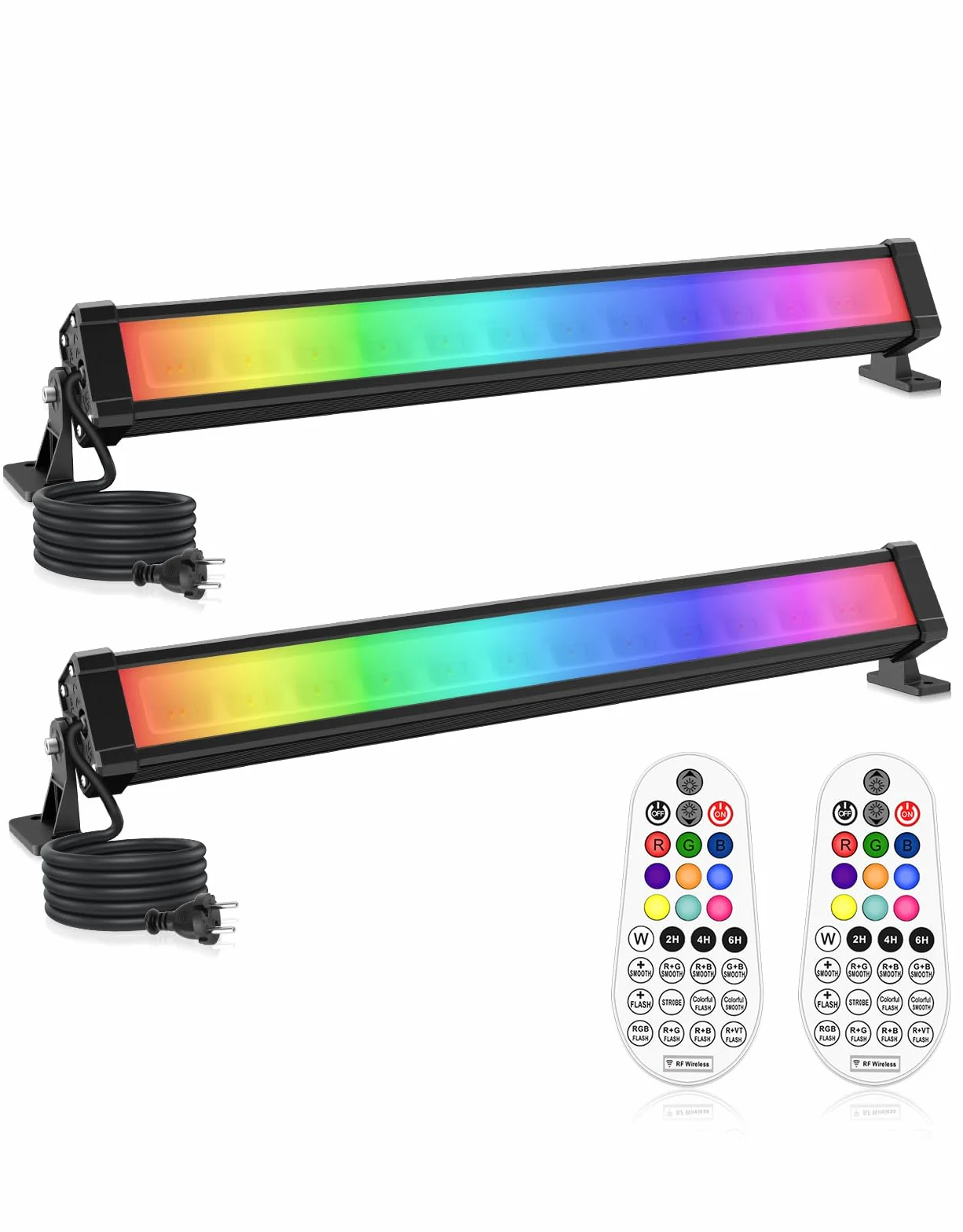 Reflektor LED RGB 2 sztuki CLY 25 W IP66 wodoszczelny z pilotem zdalnego sterowania ściemnianie 6 poziomów jasności timer