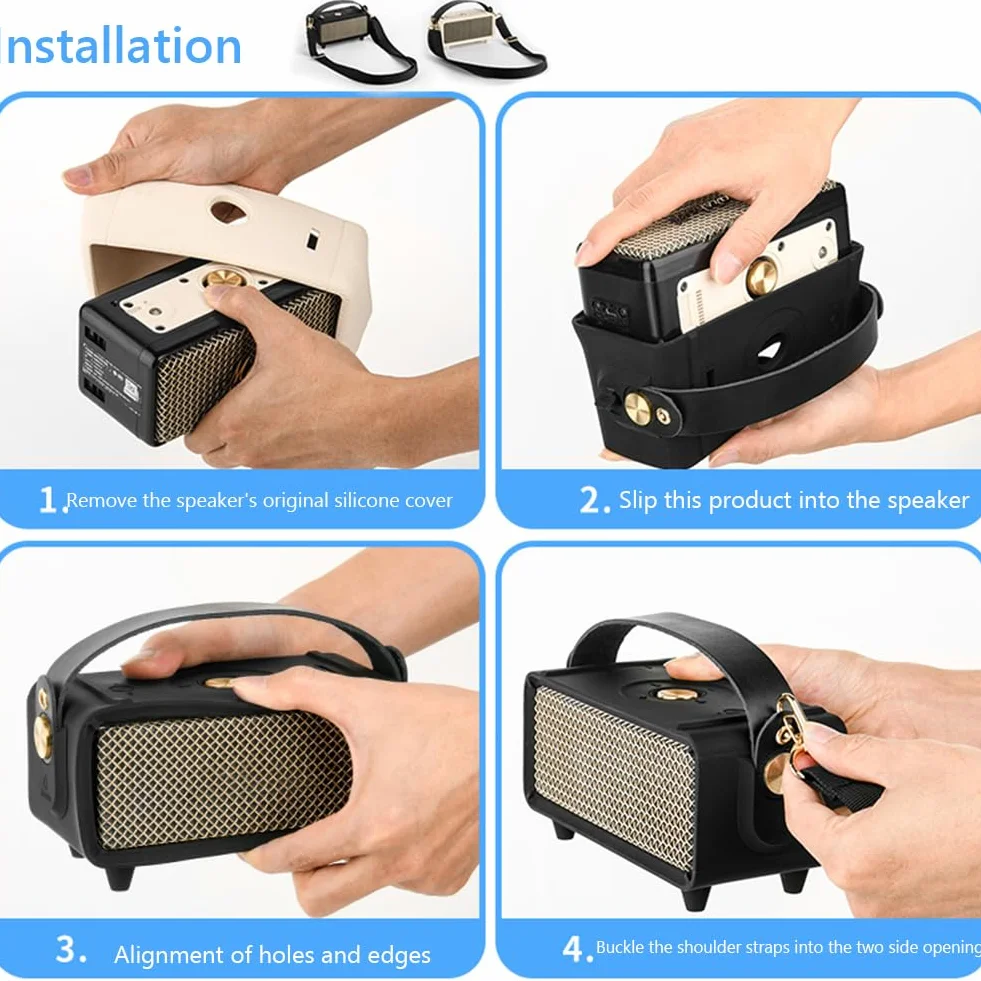 BIOSA Silikonowe etui do przenośnego głośnika Bluetooth Marshall Emberton II, odporne na uderzenia etui ochronne z uchwytem do noszenia i paskiem na ramię do mini głośników