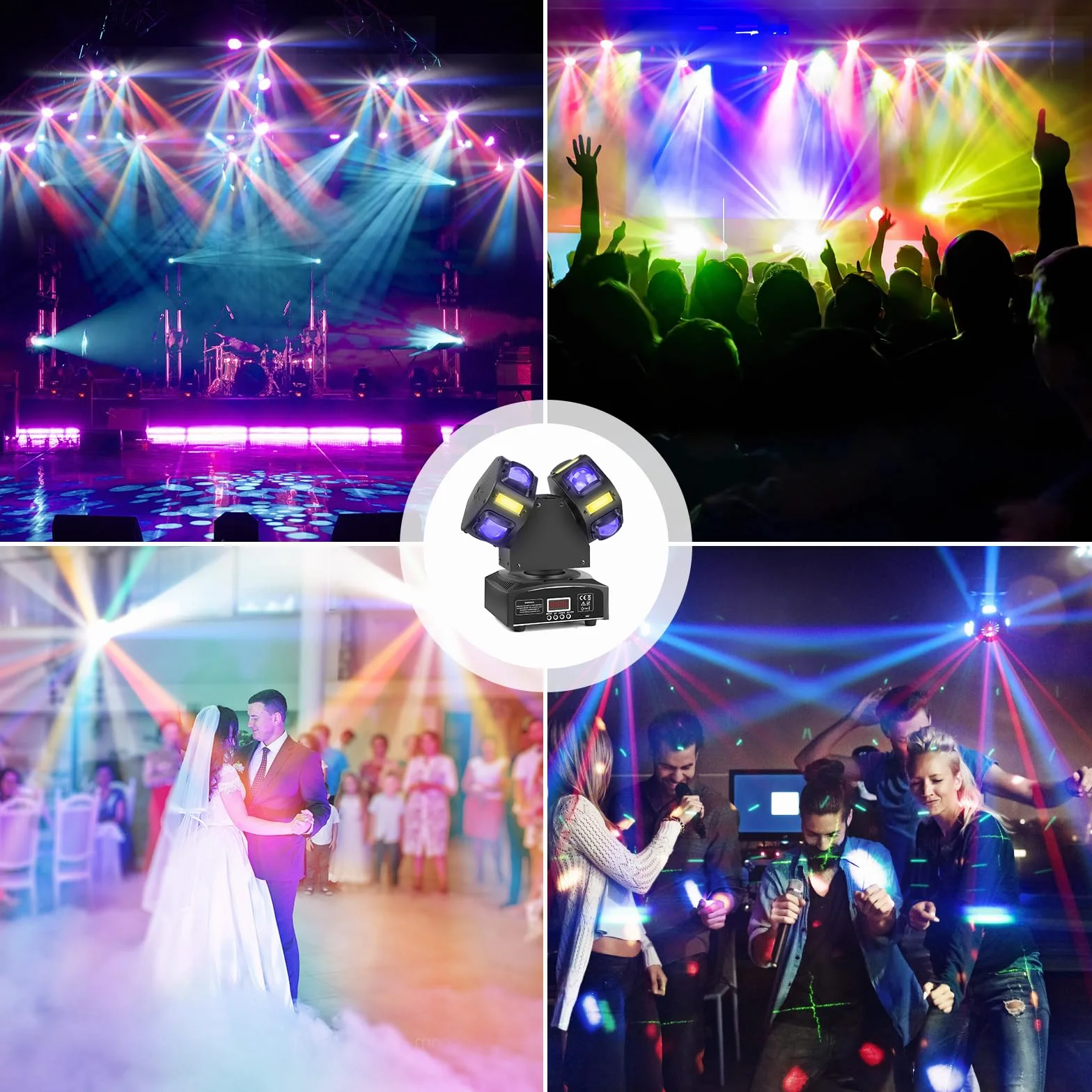 Światło dyskotekowe LED RGB DJ projektor sterowany muzyką DMX T08
