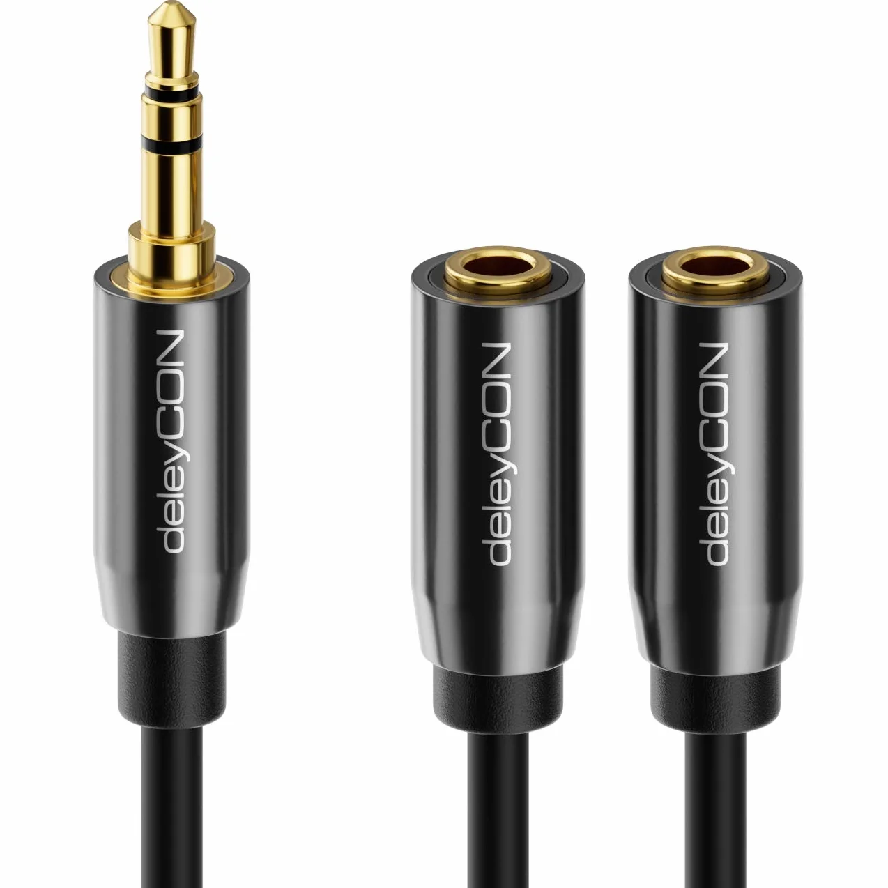 deleyCON 0,2m audio adapter Y - AUX - wtyk jack 3,5mm na 2x gniazdo jack 3,5mm