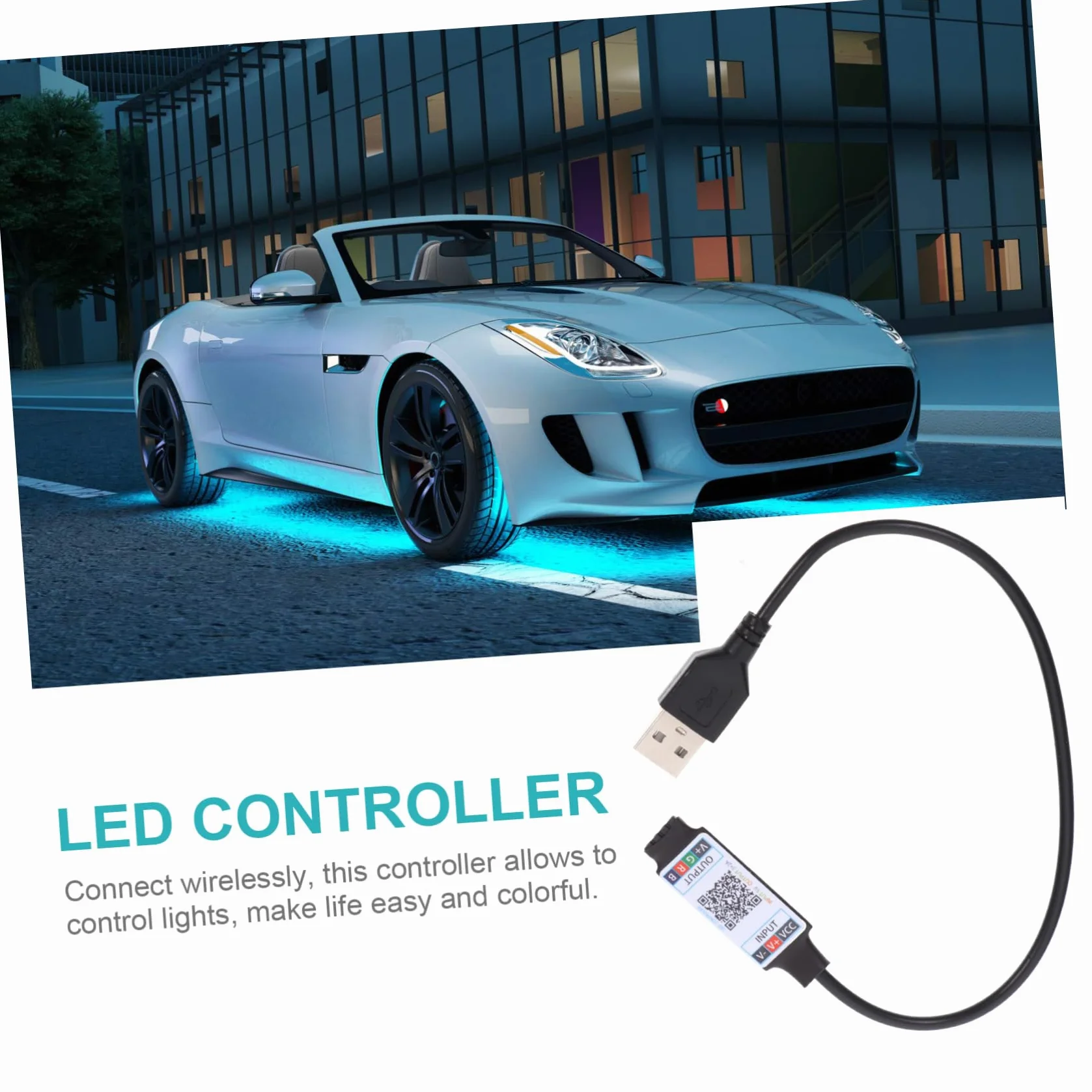 WOONEKY Kontroler Led Rgb Usb z Funkcją Muzyki Pinowy Zdalny Sterownik Taśmy Led Inteligentny Kontroler Do Dekoracji Wnętrz Sypialni Salonie Biurze i Szkole