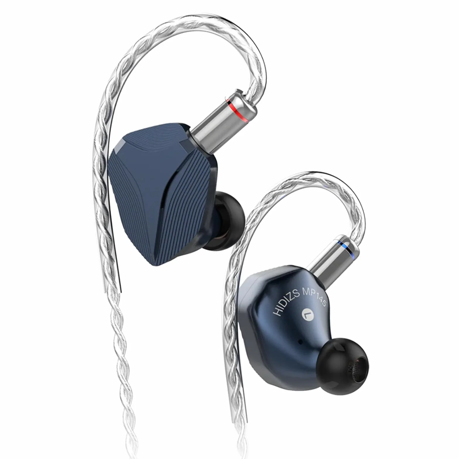 Linsoul Hidizs MP145 monitor douszny, płaski sterownik magnetyczny 14,5 mm, słuchawki HiFi, przewodowe słuchawki douszne do gier z odłączanym 2-pinowym kablem OFC dla muzyków audiofilów (niebieskie,