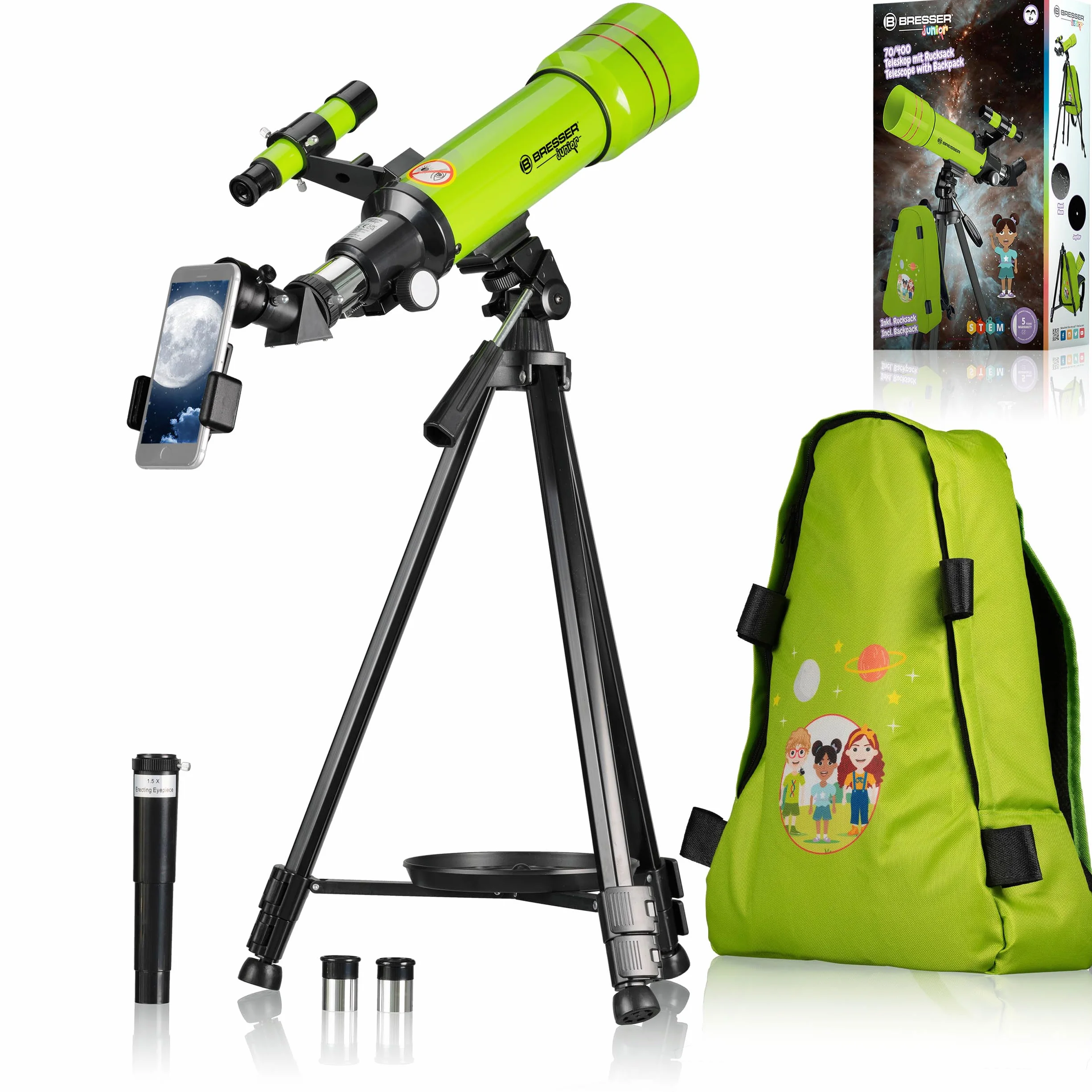 Bresser Teleskop refrakcyjny Junior 70/400 z namiotem