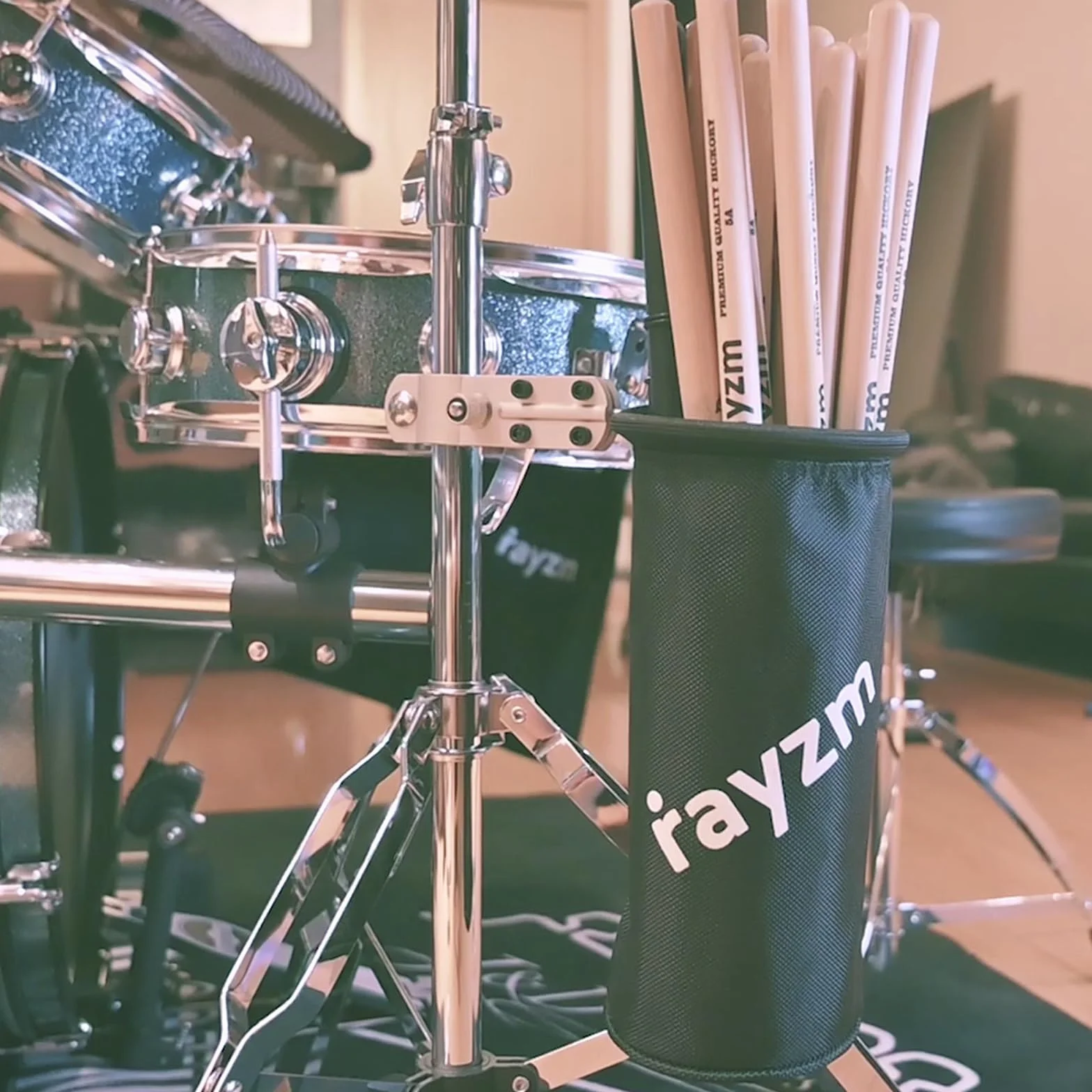 Rayzm Uchwyt na torbę perkusyjną nylonowy z aluminiowym zaciskiem do zestawu perkusyjnego i stojaka muzycznego 1,5-3 cm