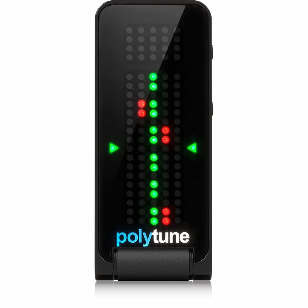 TC Electronic POLYTUNE CLIP tuner Clip-On z trybami polifonicznymi, stroboskopowymi i chromatycznymi oraz wyświetlaczem matrycowym 108 LED dla najlepszej wydajności strojenia