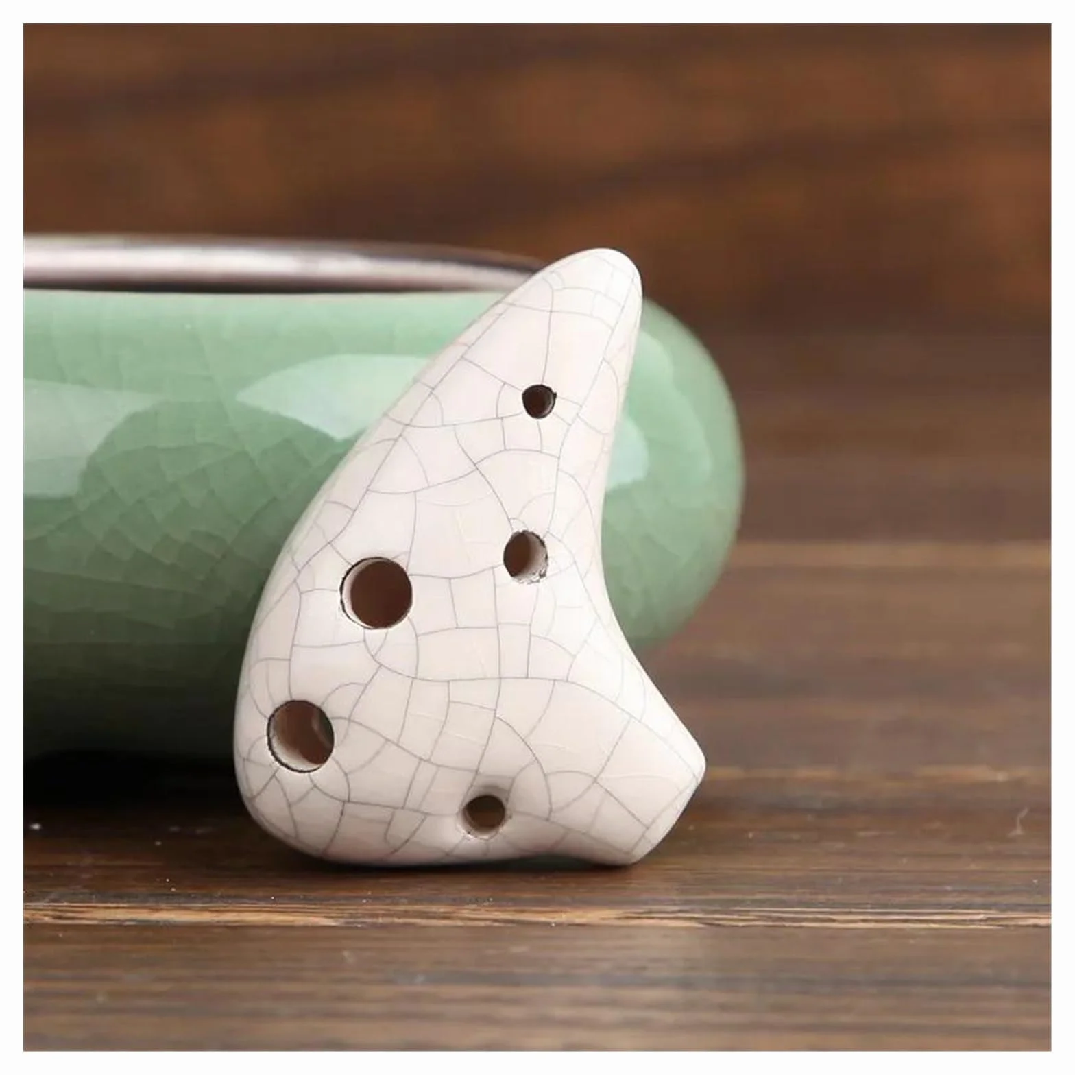 Ocarina 6 otworów D Note początkujący Ocarina Ceramic Professional Ocarina (biały)