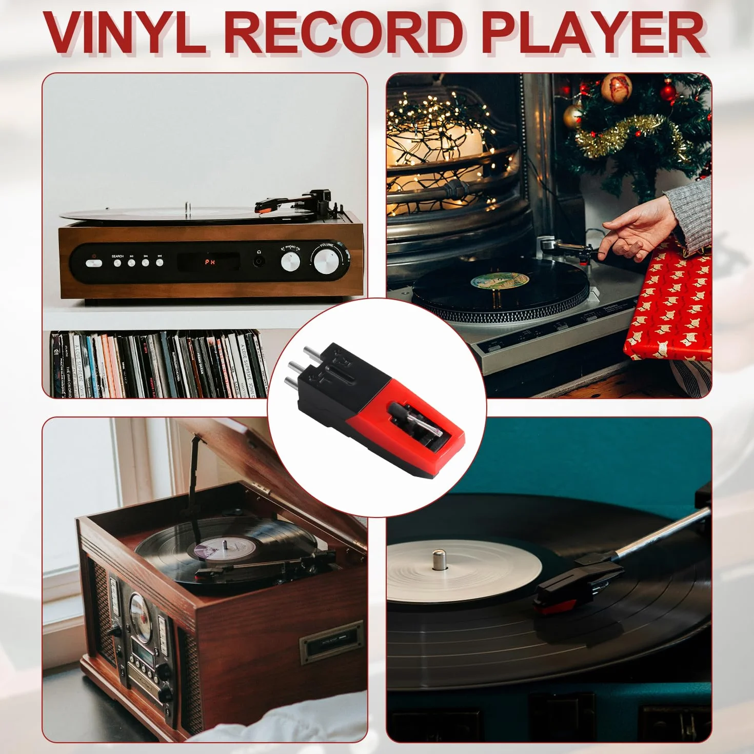 2 szt. Uniwersalne Wkladki Gramofonowe, Wkladki Gramofonowe do Plyt Winylowych Igla Diamentowa Igla Gramofonowa do Gramofonu LP, Victrola, ION, Crosley