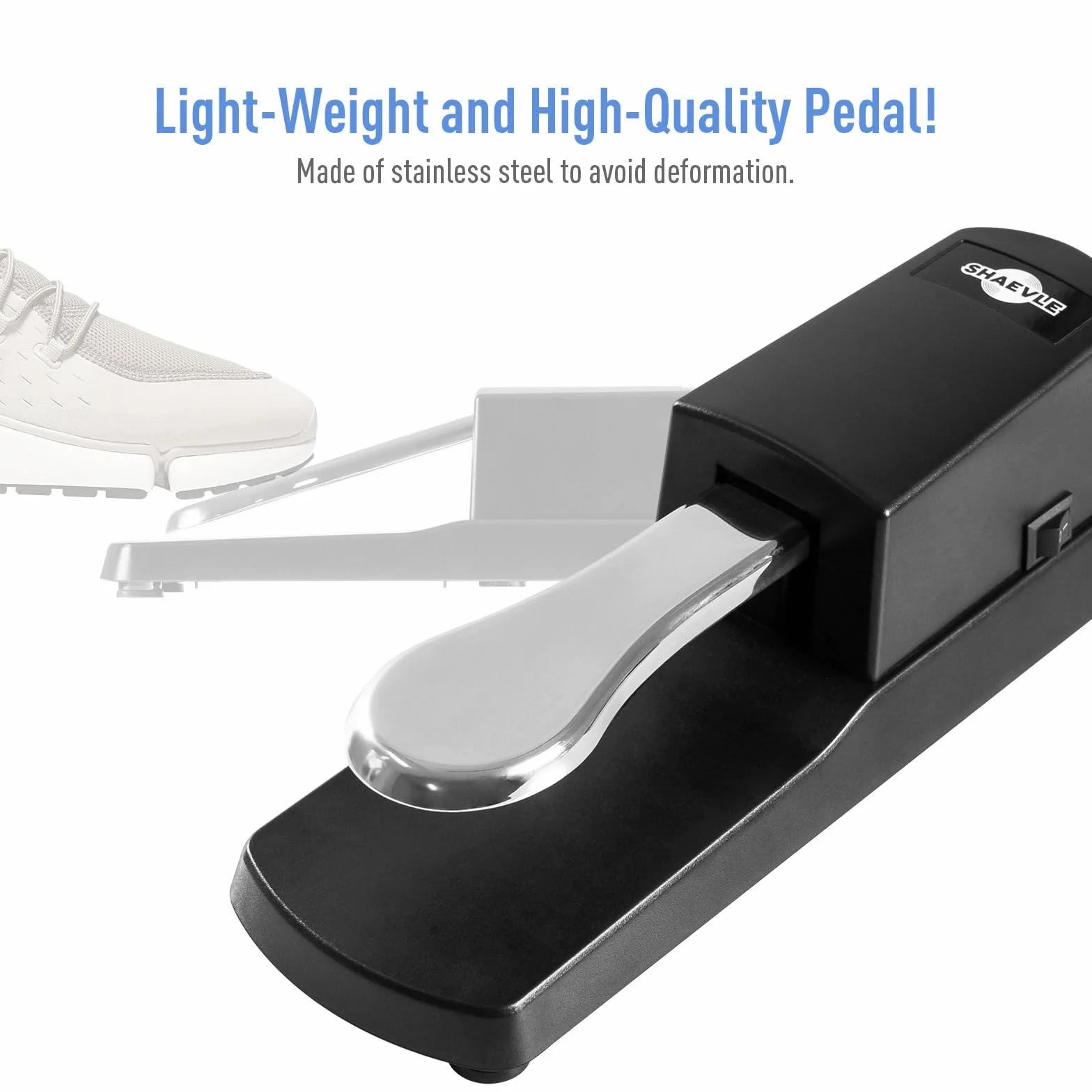 Sustain do klawiatur pianino cyfrowe MIDI i syntezator z przełącznikiem polaryzacji 1/4" (6,35 mm) z wtyczką wejściową kabla 160.0 cm