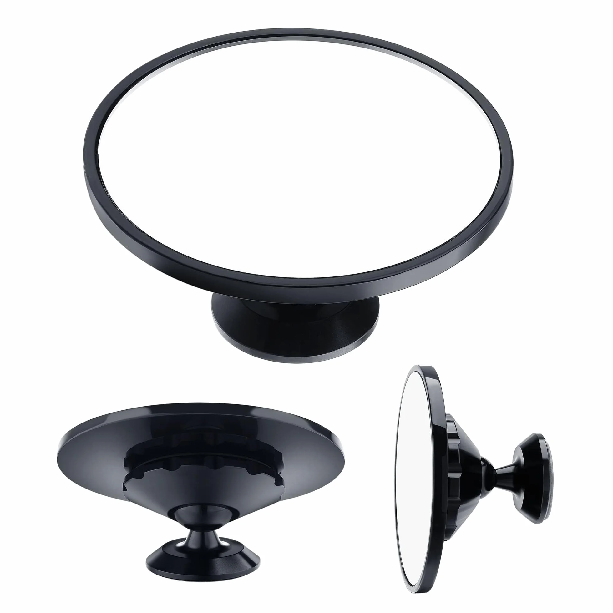 Espresso Shot magnetyczne lustro, obrót o 360°, regulowane lusterko odblaskowe do kawy, mocowane na powierzchniach metalowych i niemetalicznych, czarne