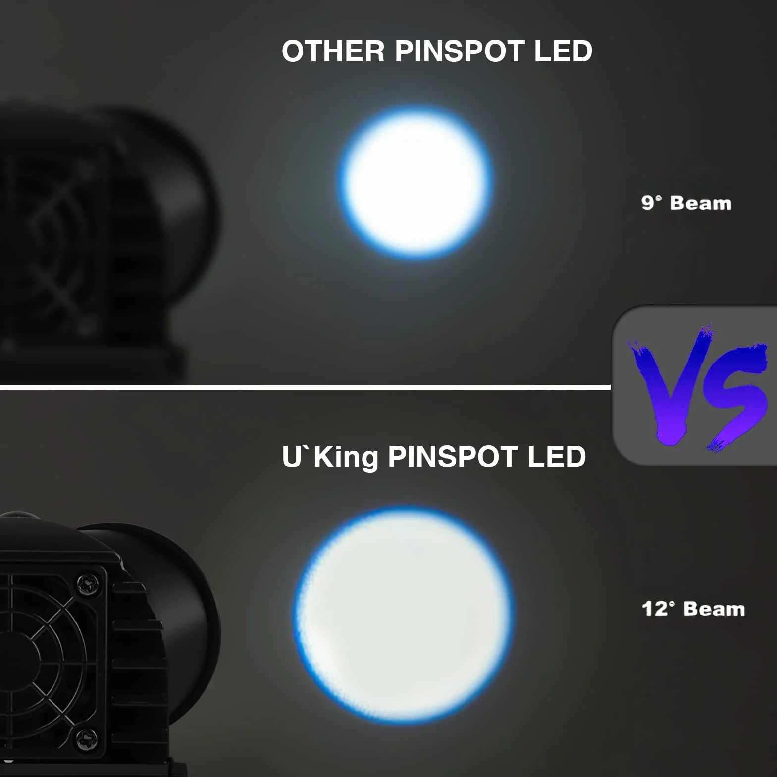 U`King 30 W LED Pinspot światła RGBW, reflektor DMX512, tryb automatyczny, efekt świetlny na urodziny, imprezę, dyskotekę, KTV, czarny