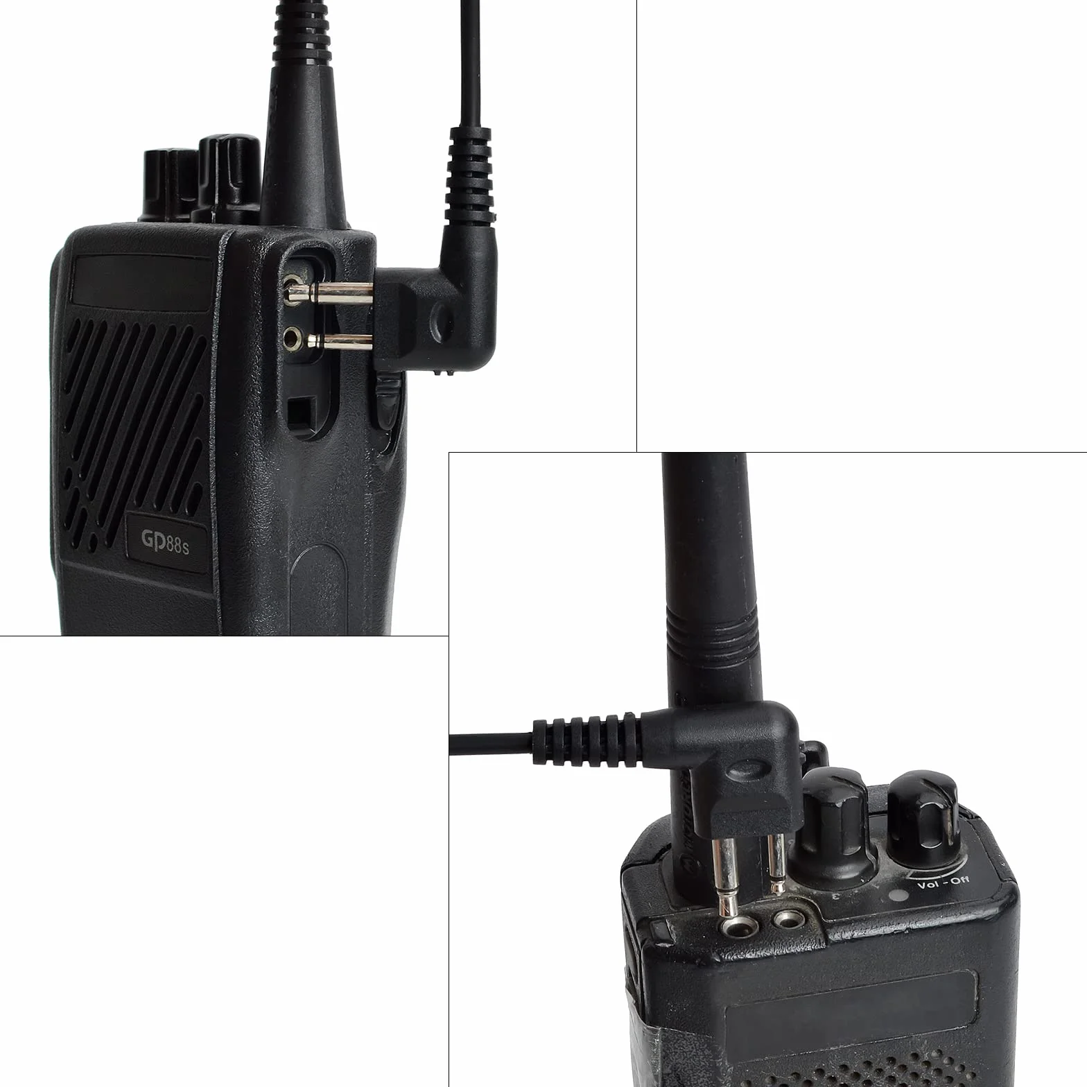 Słuchawki kompatybilne z Motorola DP1400, CP040, GP300, GP88, radio walkie-talkie, w kształcie litery G, słuchawki z mikrofonem i PTT dla bezpieczeństwa Bodyguard (przezroczysty wąż, 1 sztuka