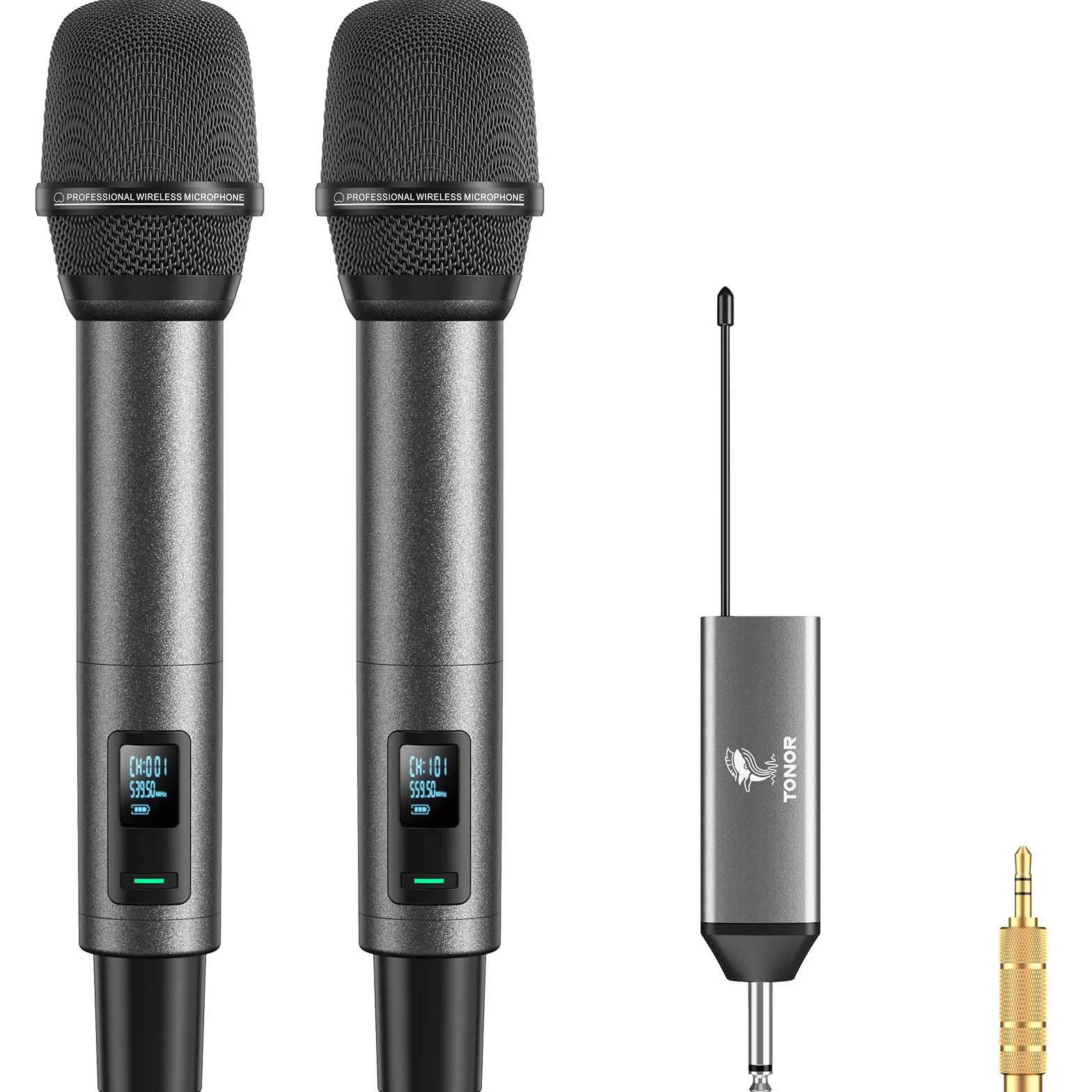 TONOR Bezprzewodowy System Mikrofon Ręczny TW520, Zasięg UHF 60m, Mikrofon do Karaoke