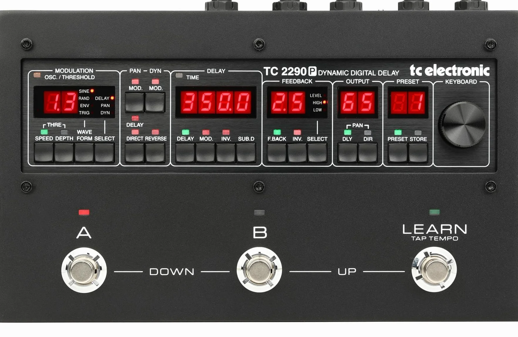 TC Electronic 2290 Dynamiczny Cyfrowy Opóźnienia z 128 Ciśnienie Ciśnienie 3 Przełączniki Pedałów, Tap Tempo 'Learn' Dedykowane z Poddziałów i Wstawiania Efektów Feedback Path