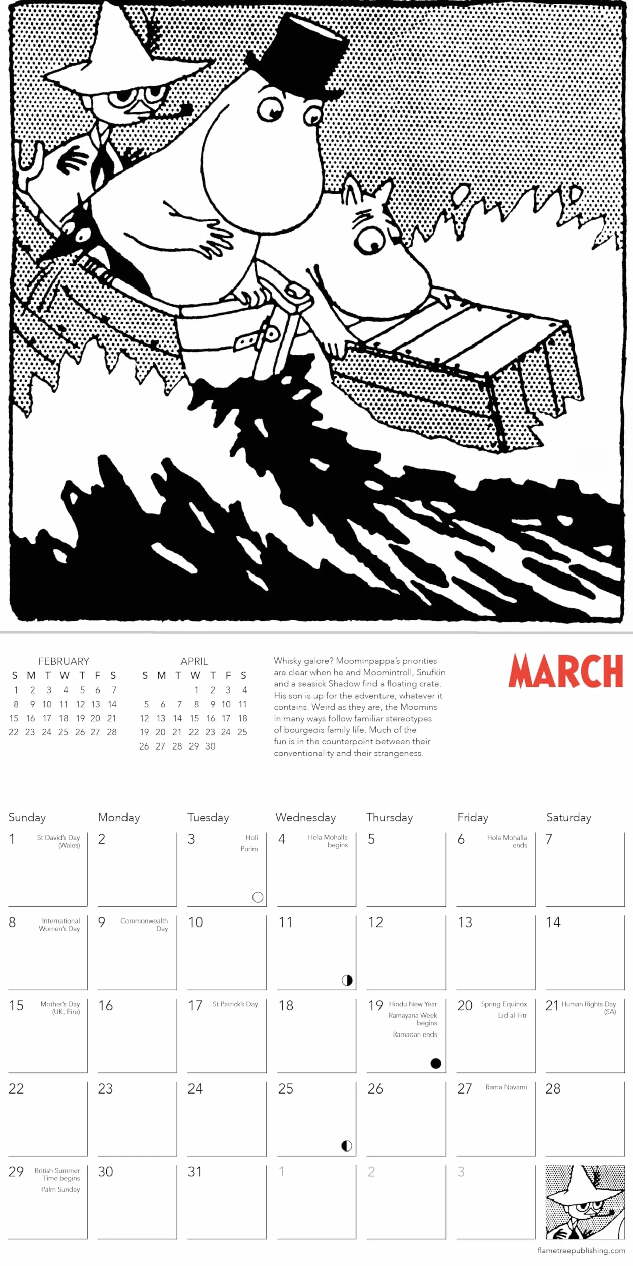 Moomin Mini Wall Calendar 2026 (Art Calendar)
