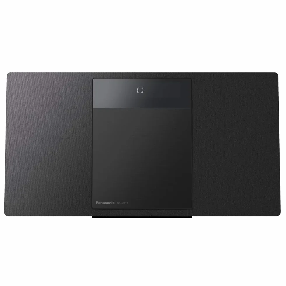 Panasonic SC-HC412 kompaktowa mikrowieża Hi-Fi z Space Tune (CD, Bluetooth, FM, DAB+, AUX, USB, AUX-IN Auto Play, pełnozakresowe głośniki 8cm), czarna