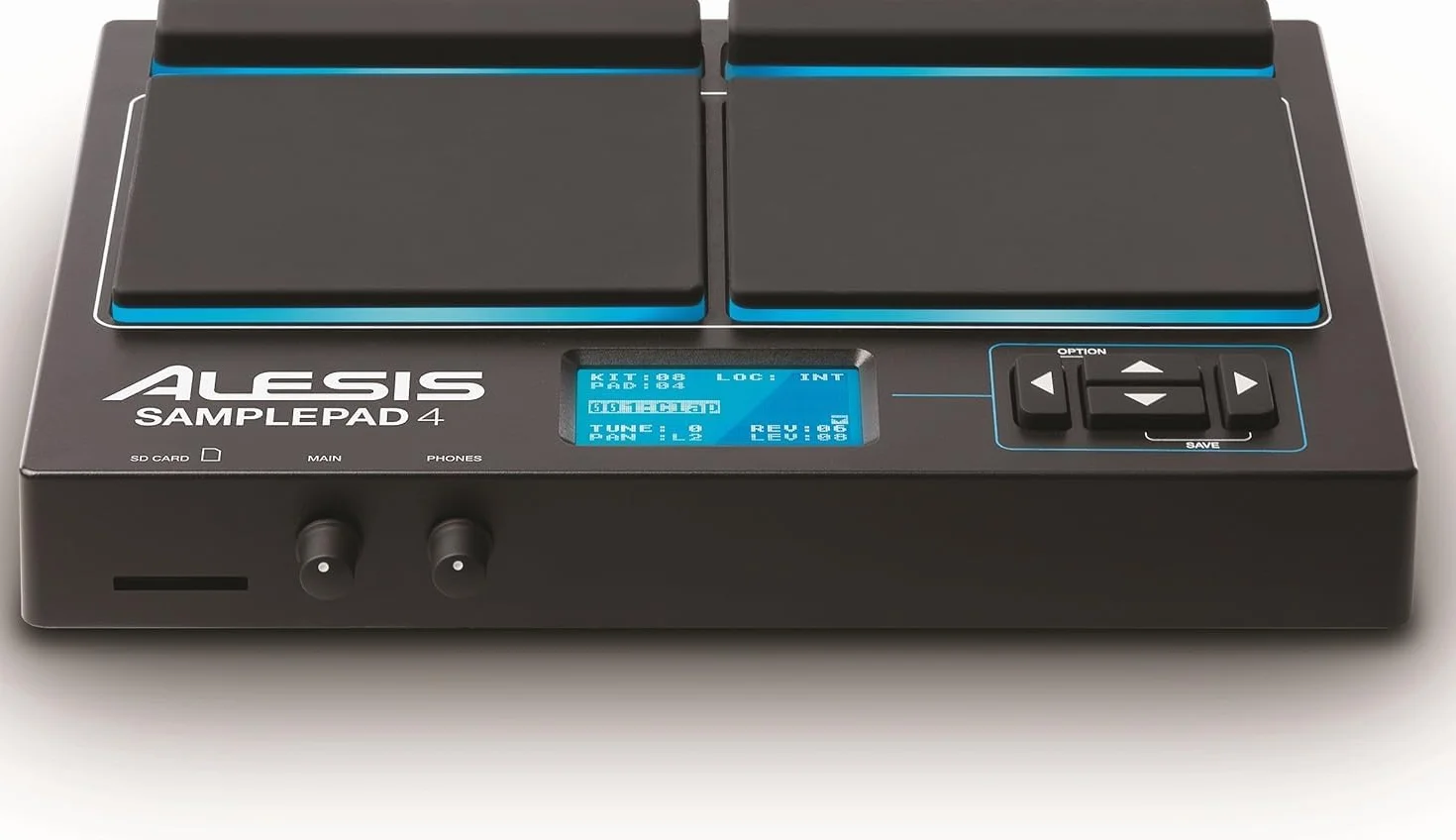 Alesis Sample Pad 4 Kompaktowy instrument perkusyjny 4 pady czułe na prędkość 25 dźwięków bębnów gniazdo SD/SDHC