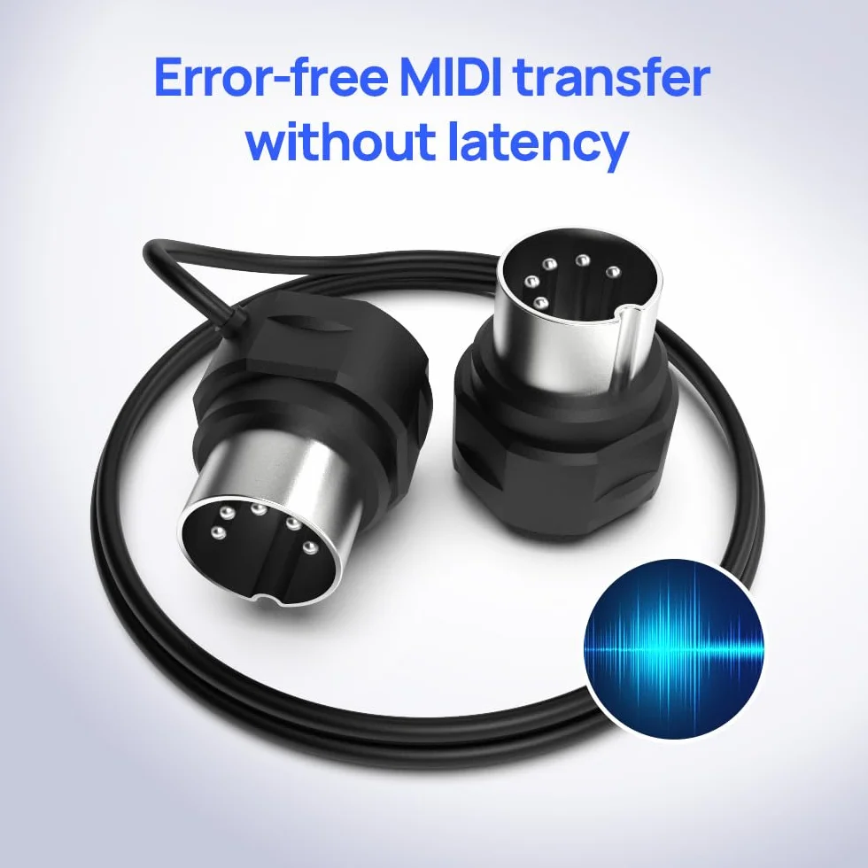 CME MIDI Cable 4-Pack – 60 cm, 5-Pin DIN, Niskoprofilowy – Ultra-Cienkie Wtyki Kątowe 45° w Układzie Lustrzanym do Kompaktowych Przestrzeni – Idealny do Interfejsów MIDI, Pedalboardów i Keyboardów