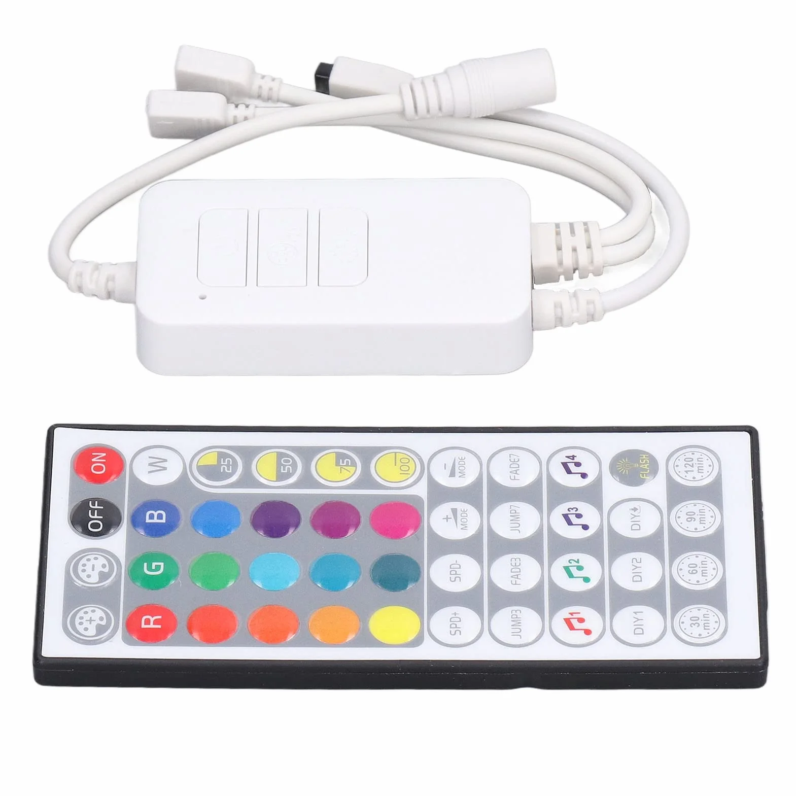 Pilot do Oświetlenia LED, Kontroler Oświetlenia Taśmy LED, 44 Klawisze 3-przyciskowy Pilot LED RGB z Podwójnym Trybem DC 5V do 24 V, Wymiana Kontrolera RGB z funkcją Pomiaru