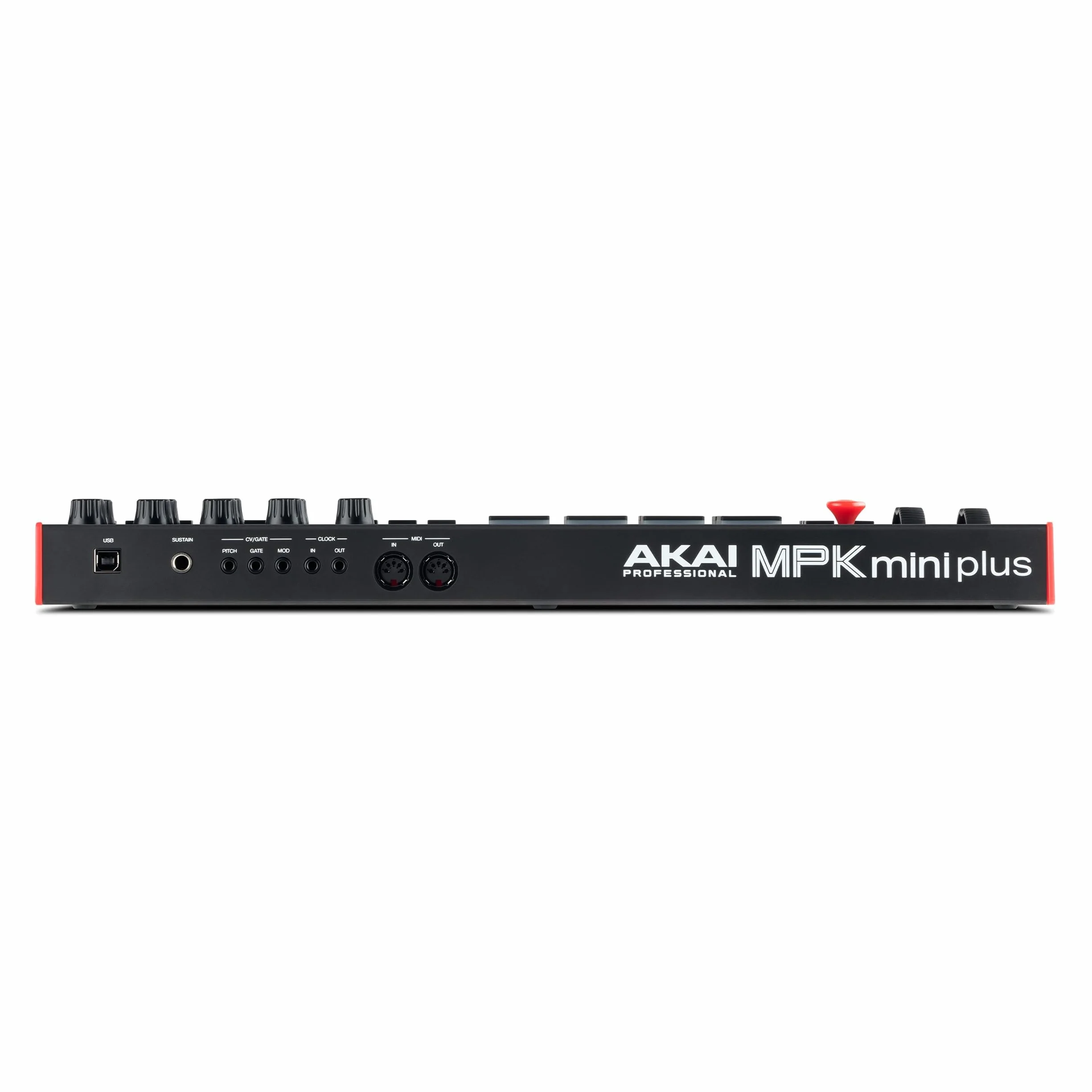 Akai Professional MPK Mini Plus – klawiatura sterująca USB MIDI z 37 miniklawiszami, 8 padami MPC, sekwencerem, MIDI/CV/Gate I/O, programem do produkcji muzyki oraz pakietem Native Instruments