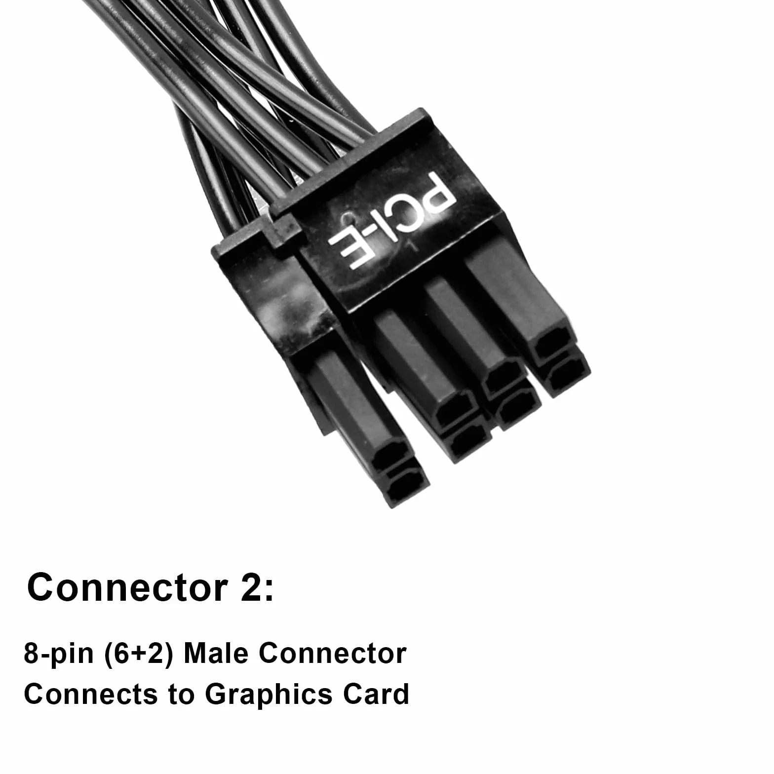 TNSLAND 8-biegunowy kabel zasilający GPU 8-biegunowy wtyk ATX na 6+2- kabel PCIe, kabel PCIE do Be Quiet,8-pinowy (6+2) zasilacz – 60 cm kabel do kart graficznych gpu 2x6 8-pinowy karta graficzna