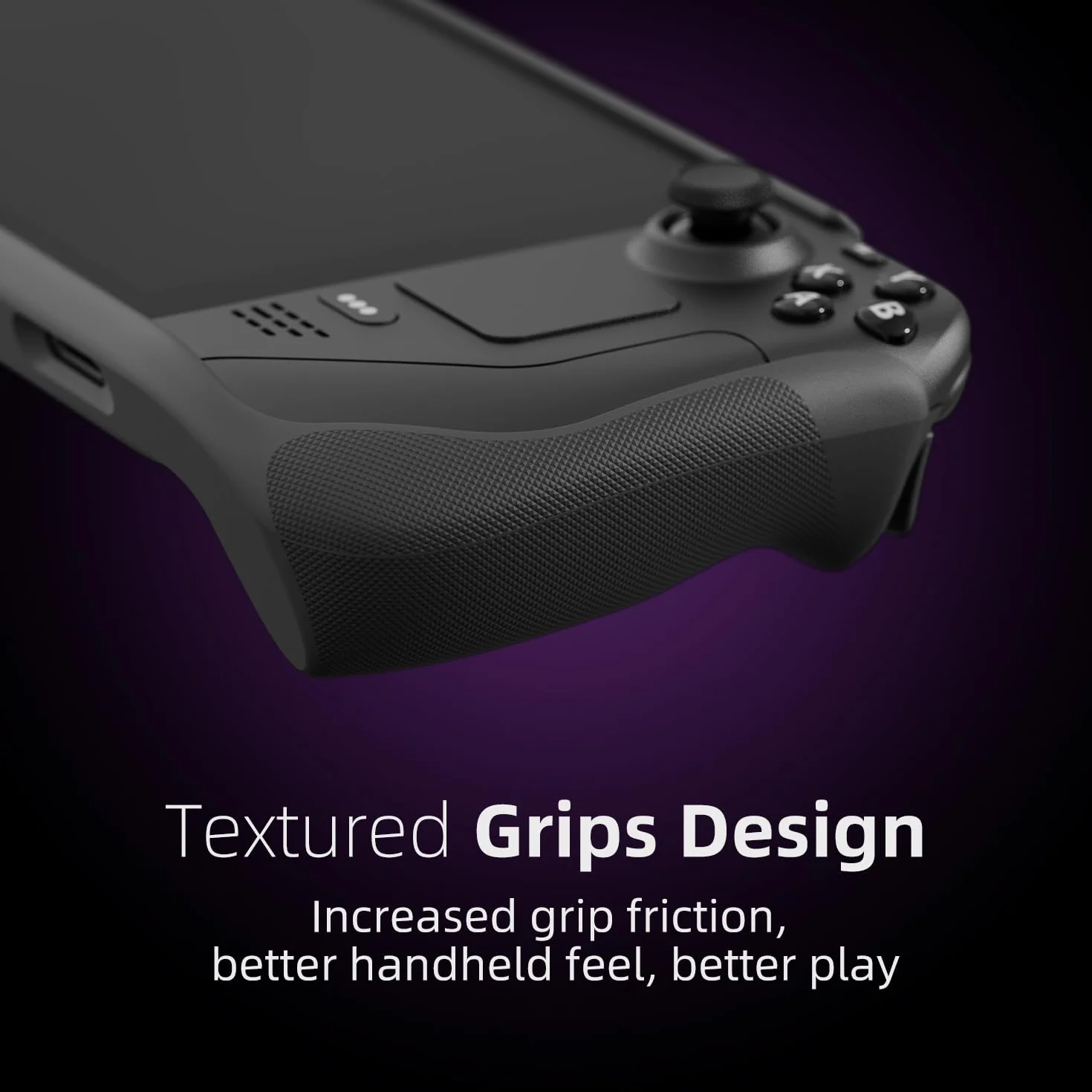Skull & Co. GripCase SD Bundle for Steam Deck/OLED: A Soft Protective Case with Textured Grips Full Protection and Stand, Absorption Non-Slip and Anti-Scratch Cover Design (with Carrying Case)