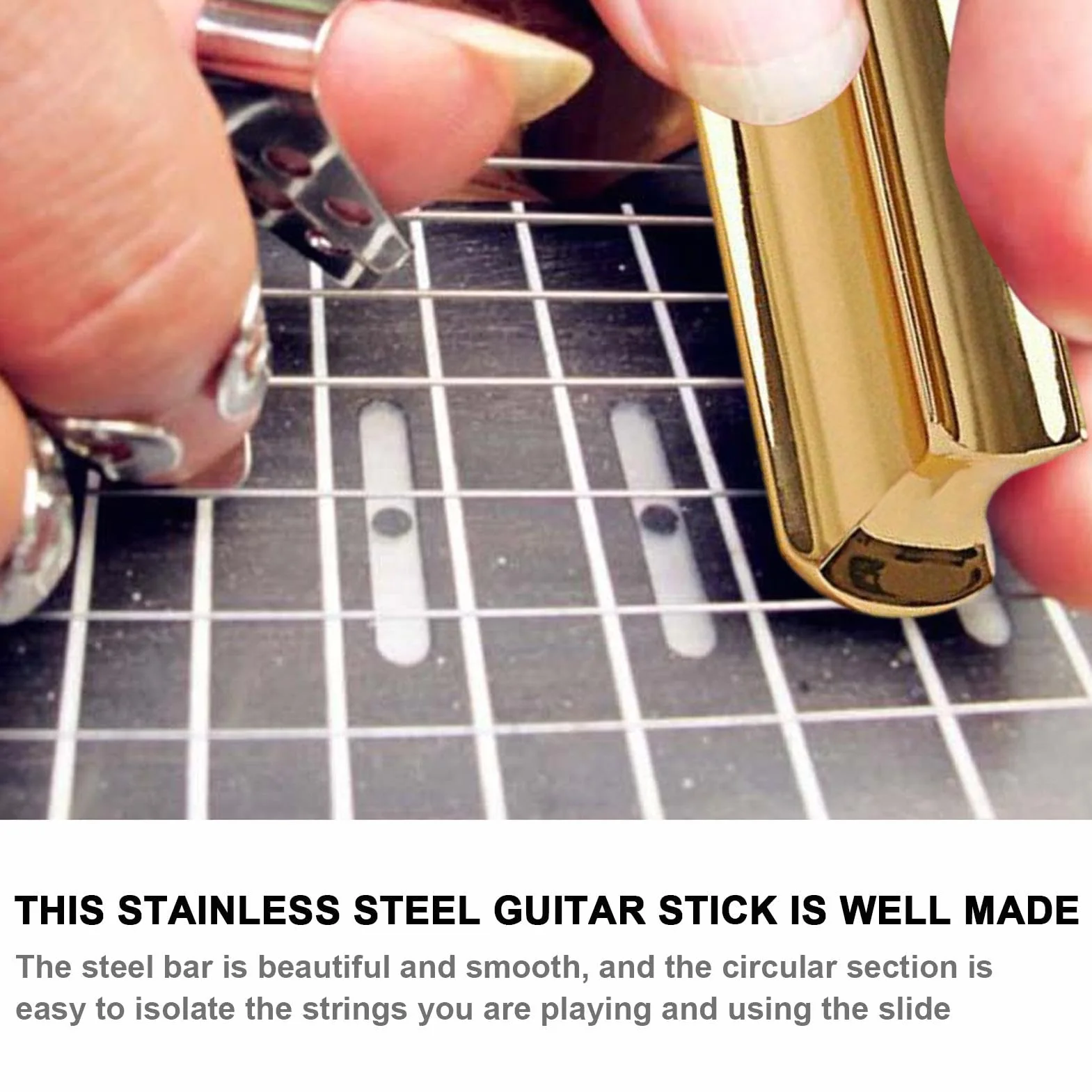 Gitara elektryczna Lap Steel Slide Guitar, Slajd do gitary Metal Steel Tone Bar dla Dobro, Prowadnica gitarowa ze stali nierdzewnej do gitary elektrycznej, gitary ze stali okrążeniowej,