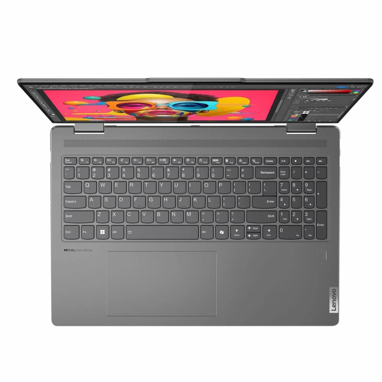 Lenovo Laptop Yoga 7i 2 w 1, ekran dotykowy 2K 40.6 cm, Core Ultra 7 155U, 16 GB DDR5, 1 TB PCIe SSD, Wi-Fi 6E, podświetlany KB, czytnik FP, TB 4, kamera internetowa, klawiatura, wersja amerykańska KB