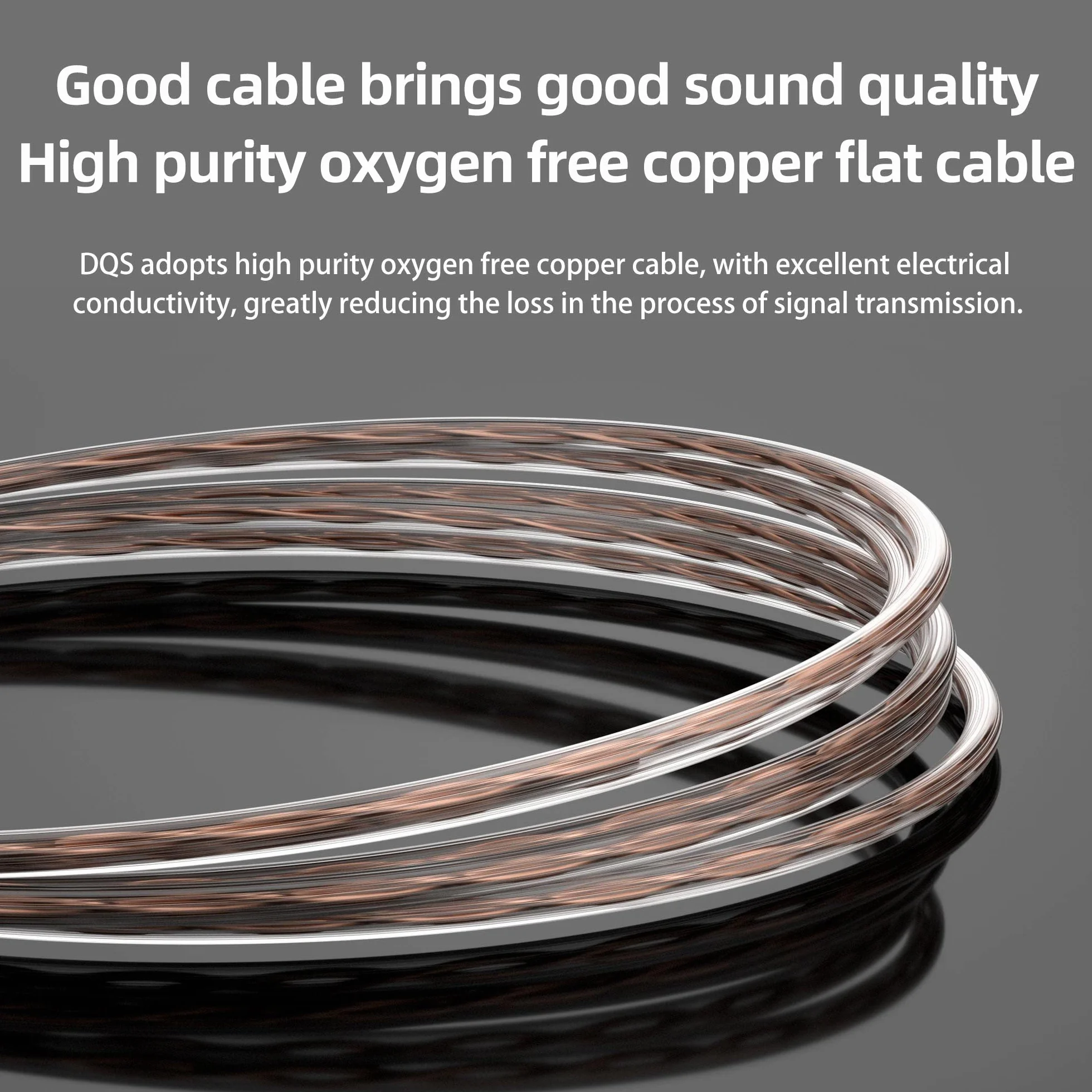 KZ DQS Słuchawki douszne HiFi, dynamiczny sterownik, wysoka precyzja cewki głosowej, słuchawki douszne IEM z 2-pinowym odłączanym kablem OFC 0,75 mm do pokazu scenicznego, pracy (bez mikrofonu)