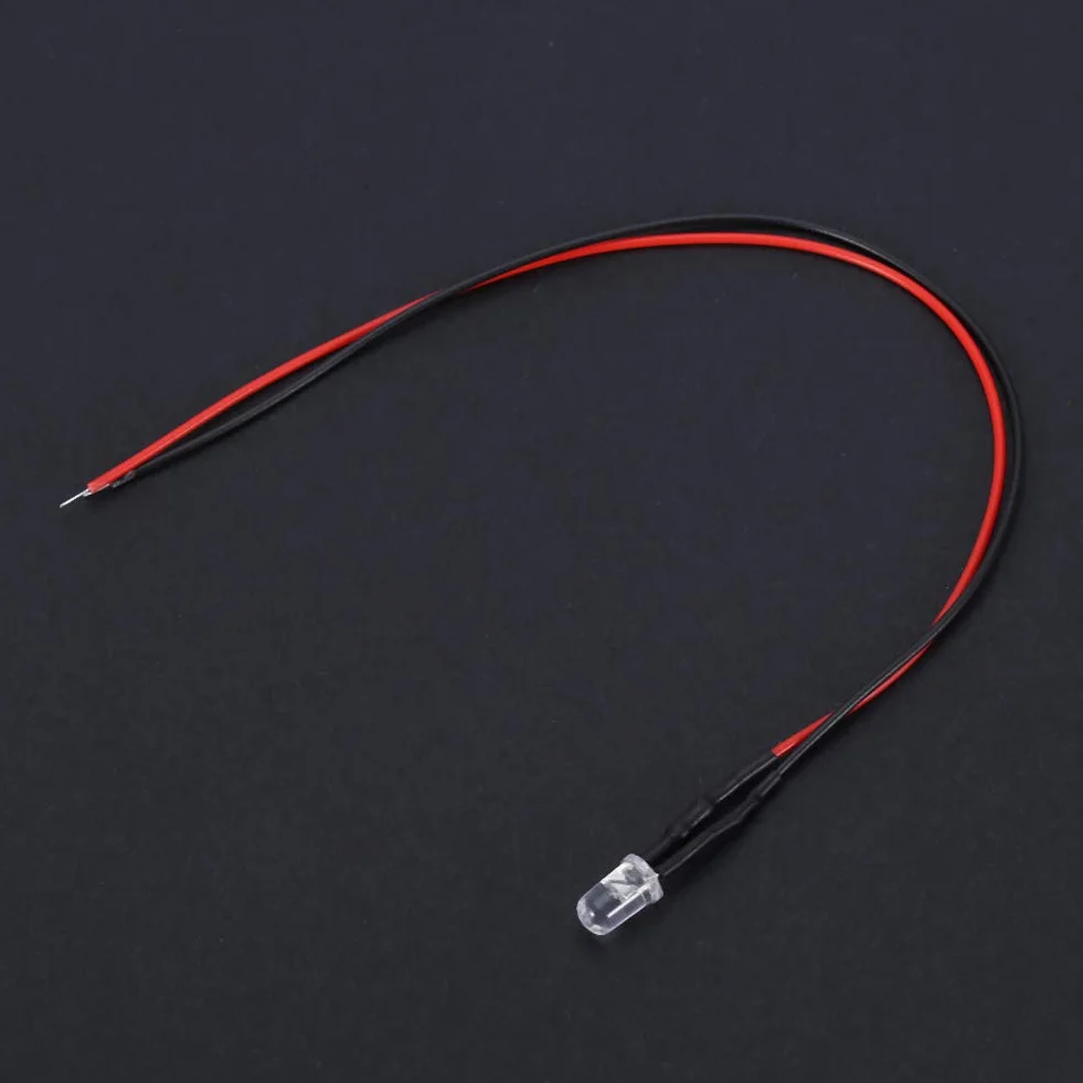 Kabel Świetlny LED 5mm, 12V, 0.06W, 20cm, 10 Sztuk, Wielokolorowy, do Modyfikacji Samochodów i Komputerów