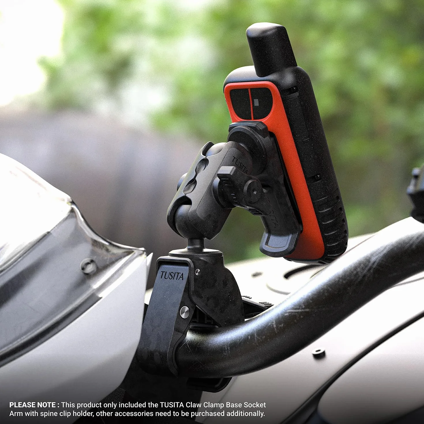TUSITA Motocyklowy ATV/UTV Uchwyt Kompatybilny z Garmin Ręcznym GPS - Podstawa Zacisku