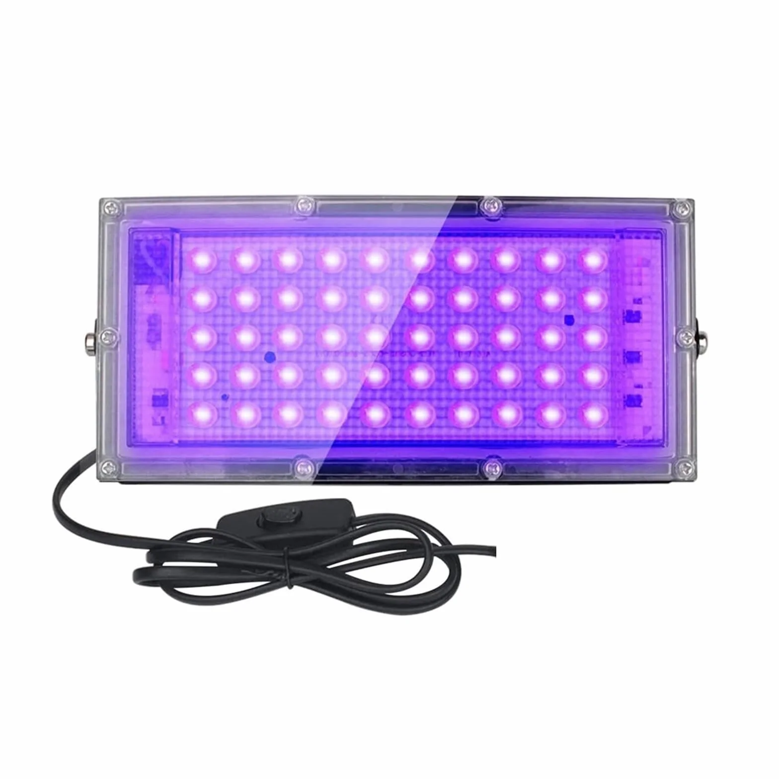 śWiatłO Imprezowe, UV czarne światło 50W IP65 wodoodporna scena Blacklight na Glow Party Dance DJ Disco Bar farba do ciała plakat fluorescencyjny fioletowa lampa Domowe OśWietlenie Dyskotekowe