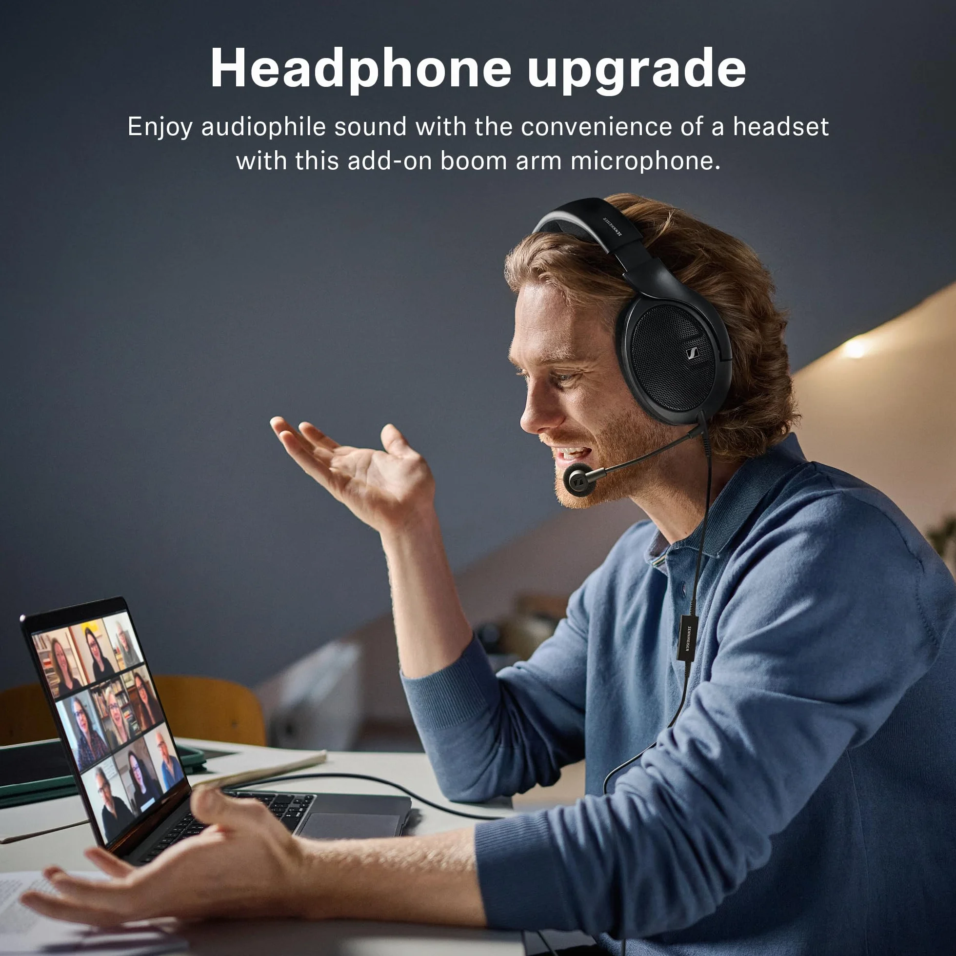 Sennheiser HD 500 BAM, Optymalnej Jakości Mikrofon na Pałąku do Gier i Rozmów, z Regulacją Głośności i Wyciszeniem, Analogowe Gniazdo 3,5 mm, do Słuchawek HD 560S, HD 505, HD 620S i Innych