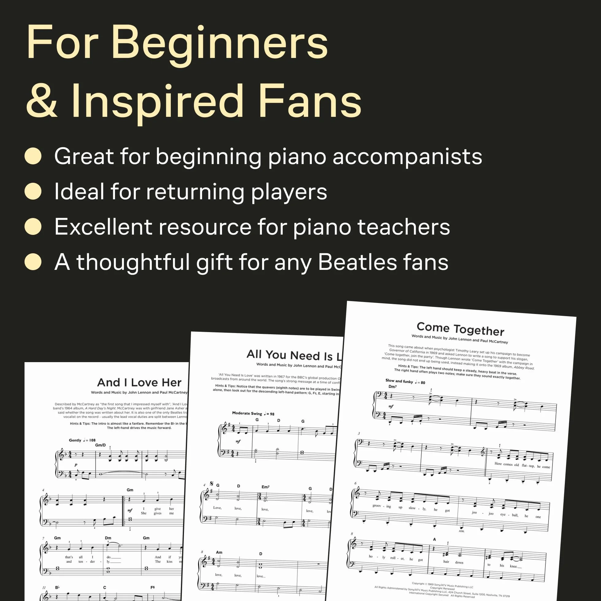 Really easy piano : the beatles collection - 40 titres -
