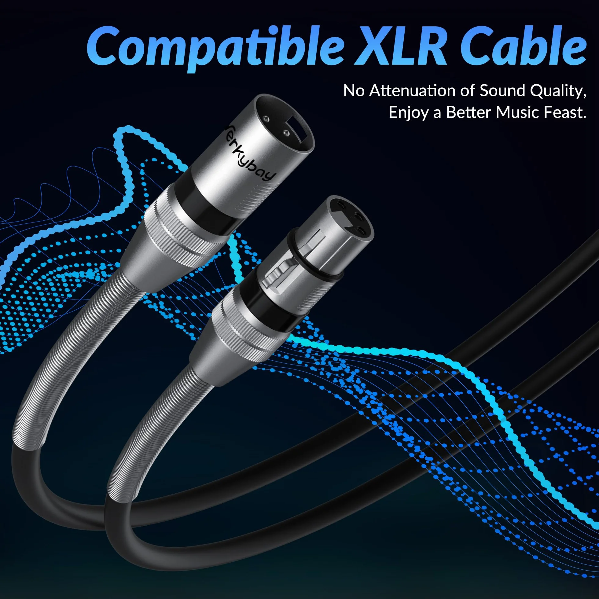 3-biegunowy kabel XLR 0,5m (1 sztuka), wtyczka na gniazdo XLR, symetryczny kabel mikrofonowy, 50cm przedłużacz do mikrofonu, podcastów, sceny, studia, głośników, miksera, wzmacniacza itd.